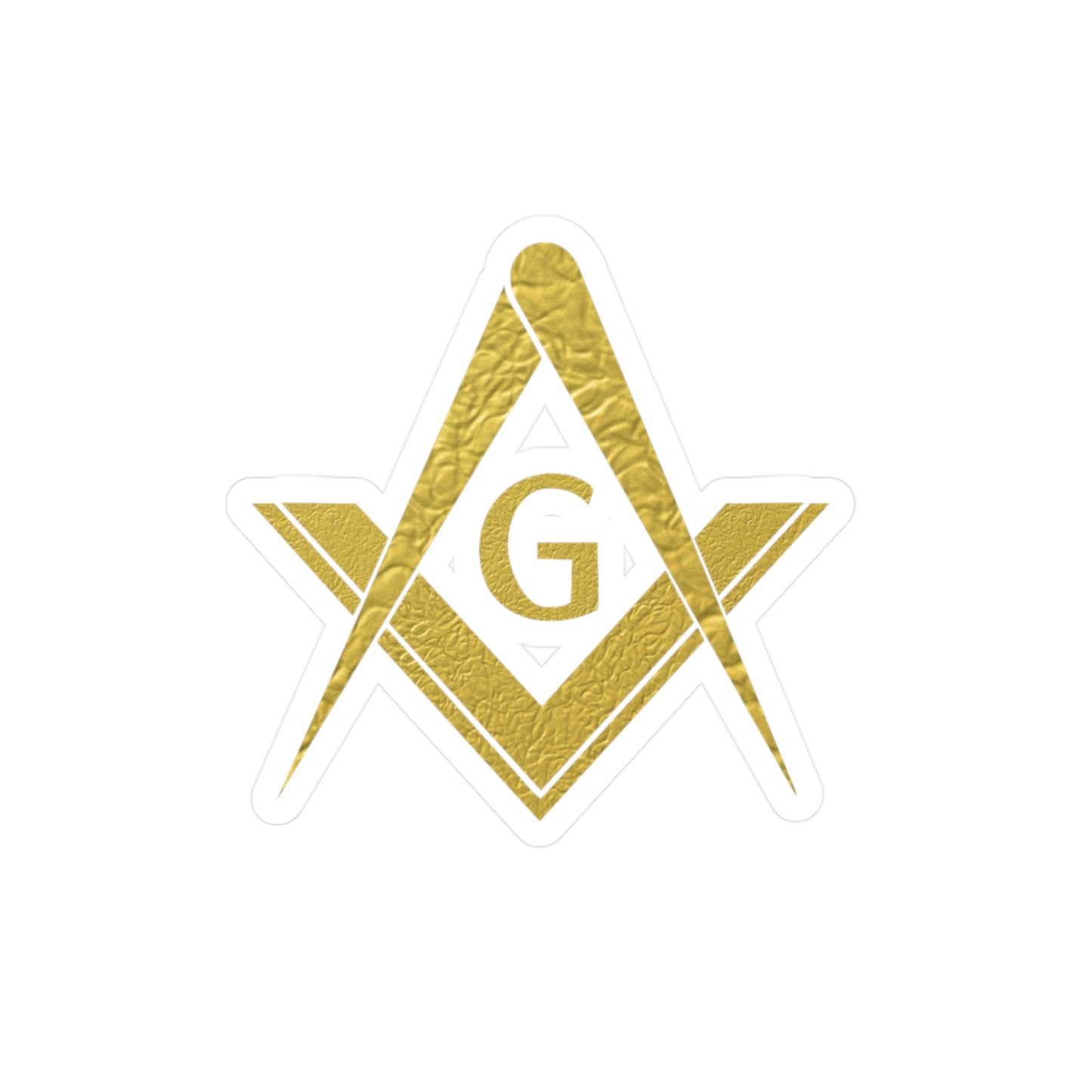 Simple Square and Compass Kiss-Cut Vinyl Decal - Gold Leaf