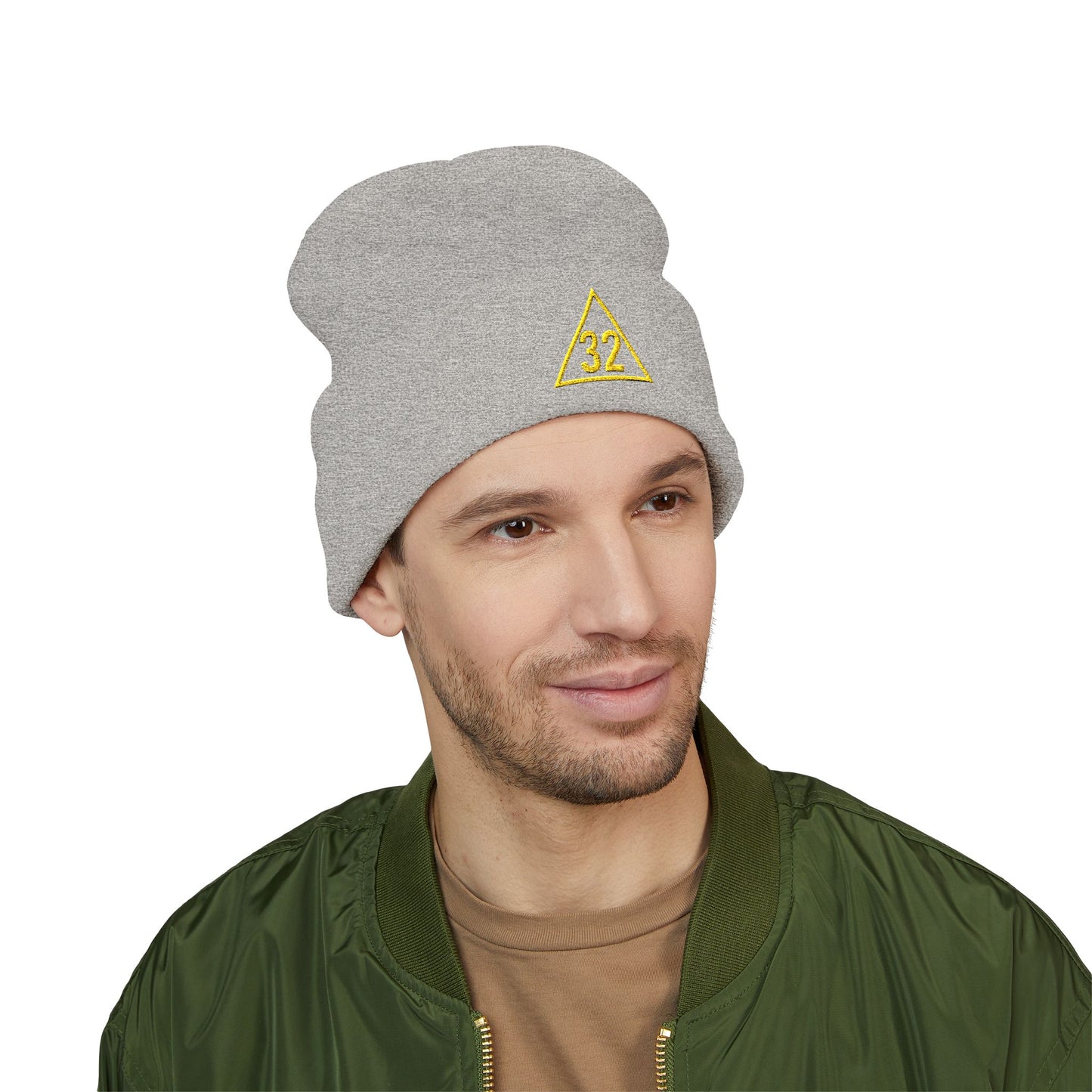 Scottish Rite 32 Within Triangle Embroidered Classic Cuffed Beanie