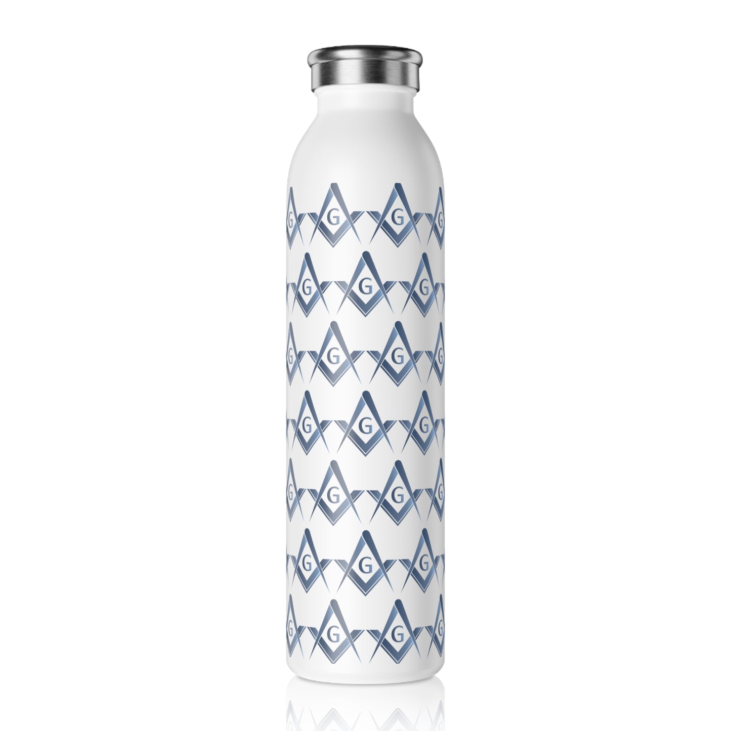 Simple Square and Compass Wrapped Slim Water Bottle - Stone Gradient