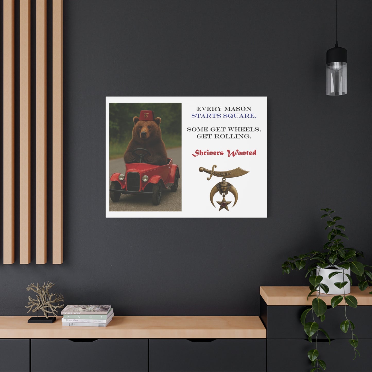 Shriners Get Rolling Mini Car on Matte Canvas, Stretched (1.25")