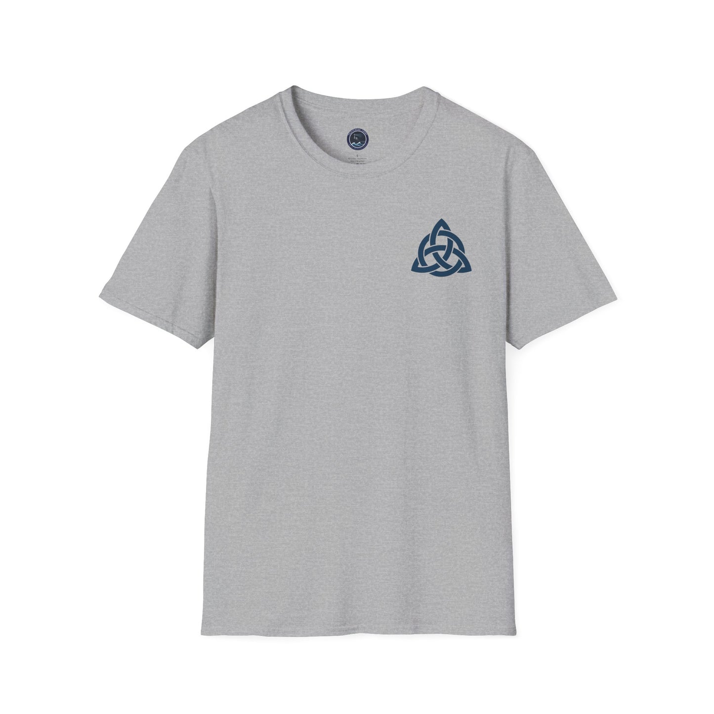 Blue Triquetra with Circle - Softstyle T-Shirt