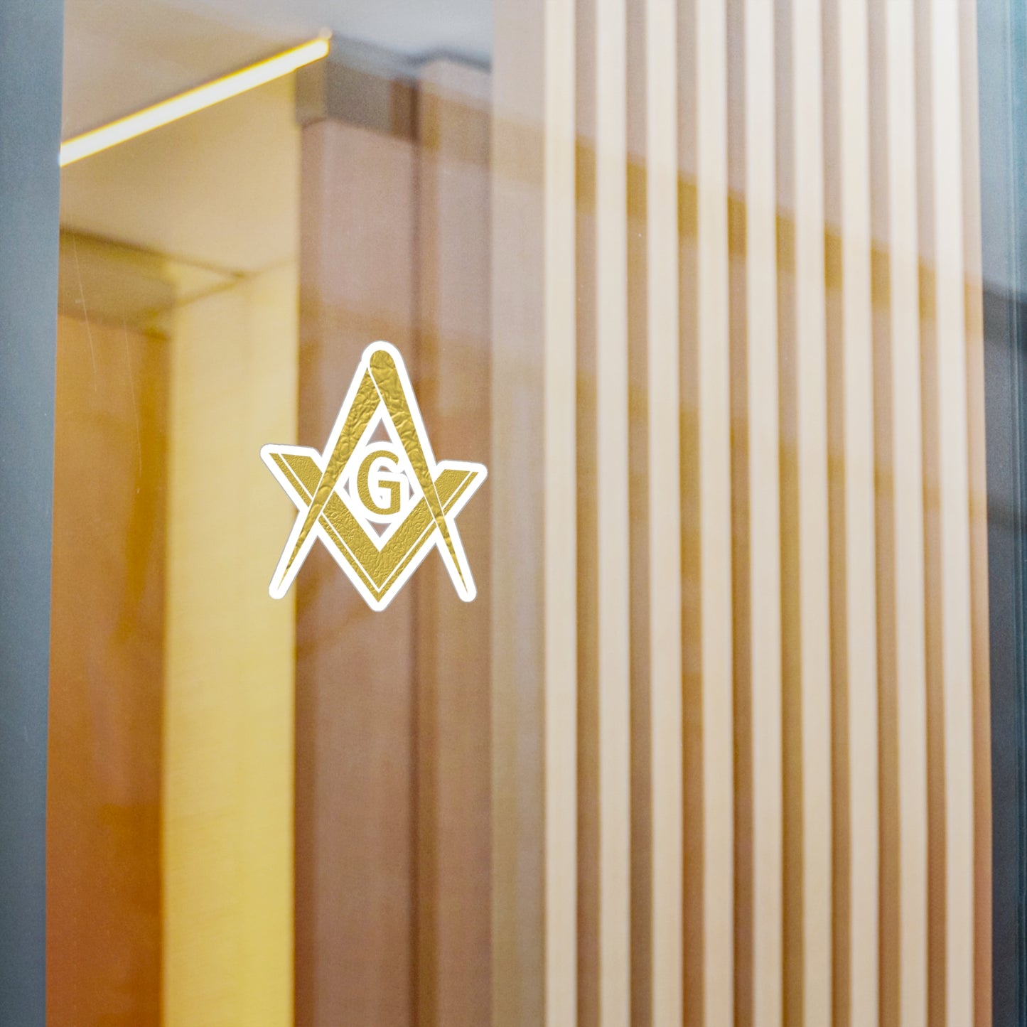 Simple Square and Compass Kiss-Cut Vinyl Decal - Gold Leaf