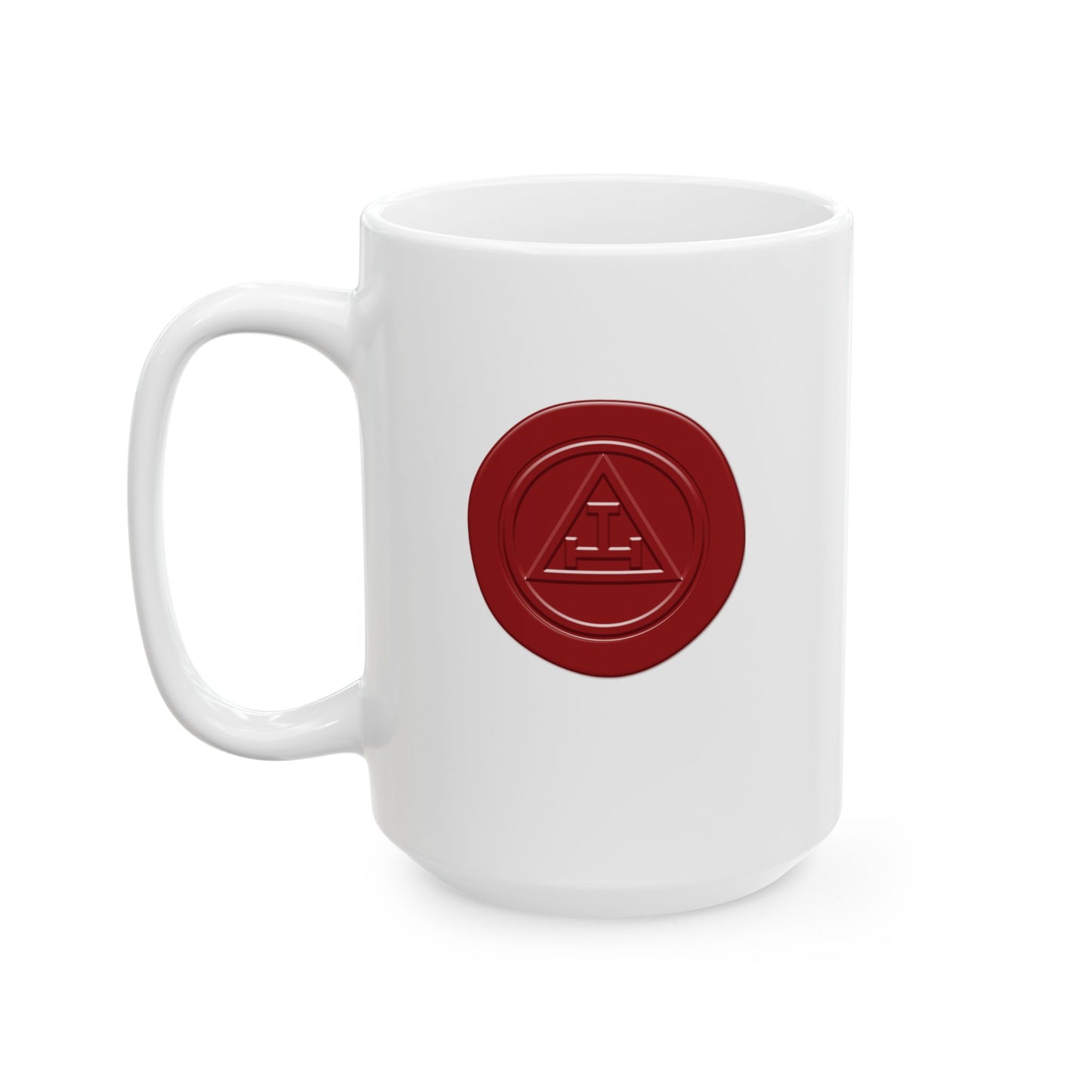 Two-Sided Red Wax Seal Royal Arch White Ceramic Mug (11oz, 15oz)