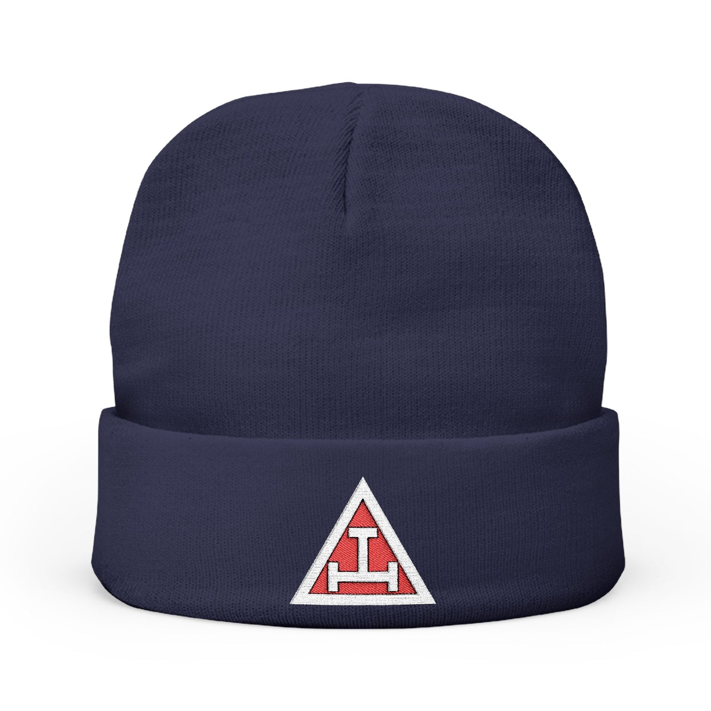 Royal Arch Embroidered Knit Beanie - White and Red Emblem