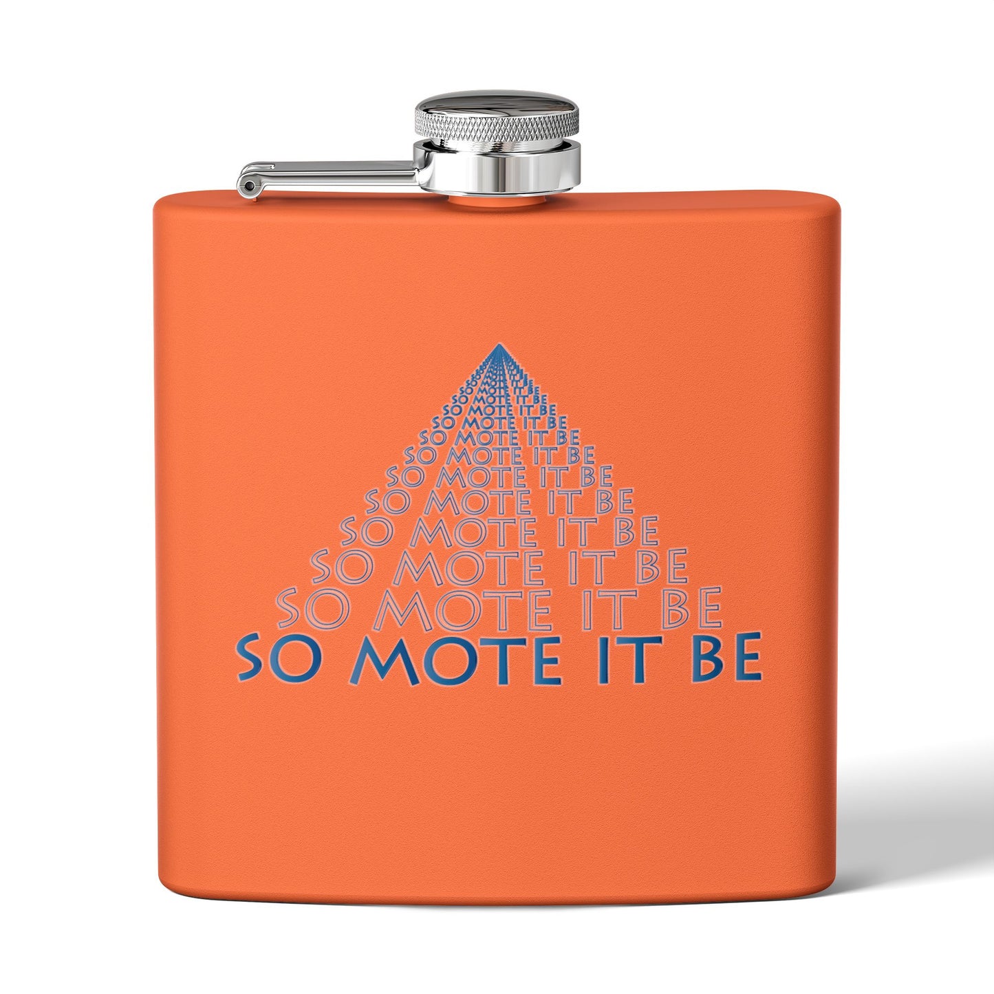 "So Mote It Be" Pyramid 6oz Stainless Steel Flask - Petrograph Font