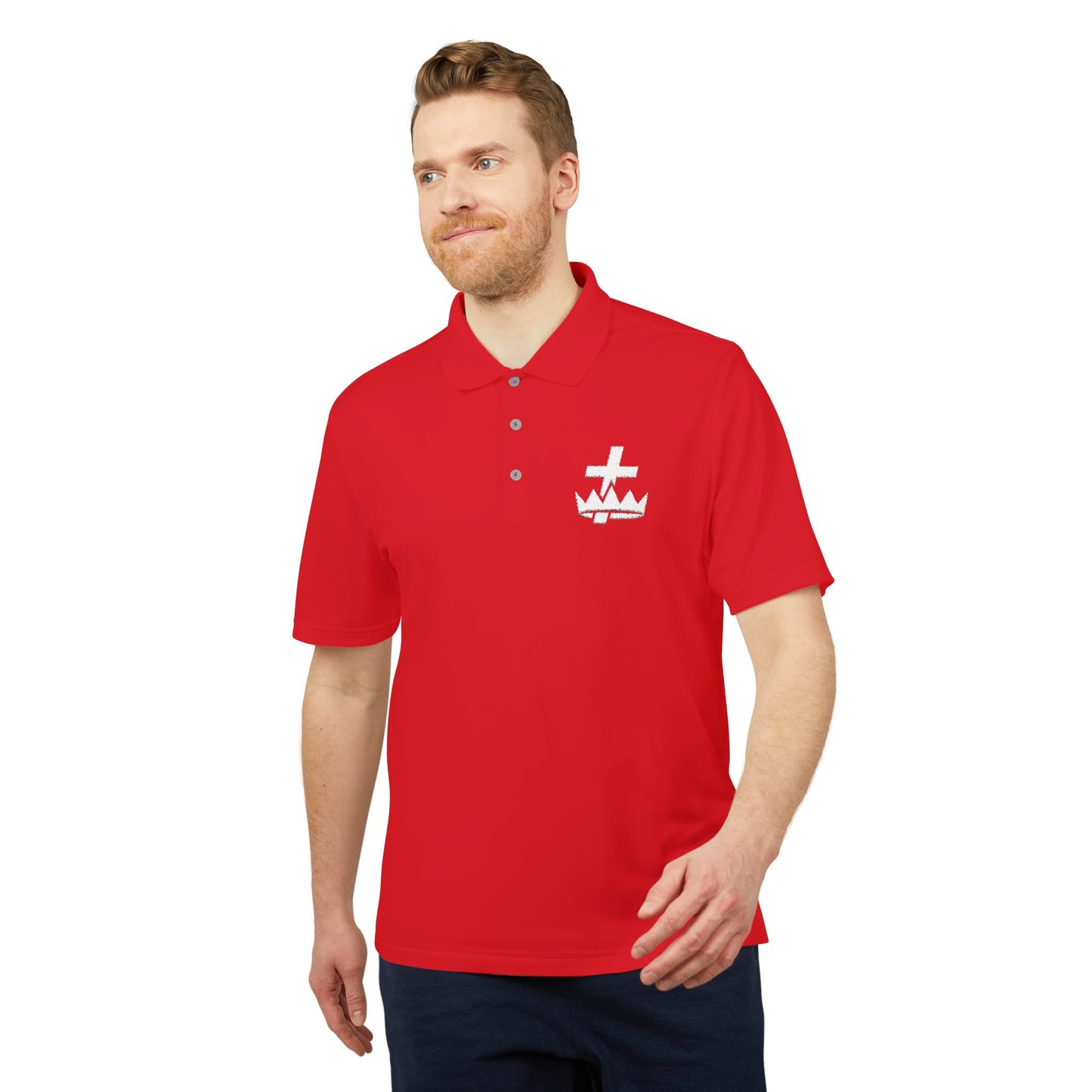 Knights Templar adidas Performance Polo - White Logo