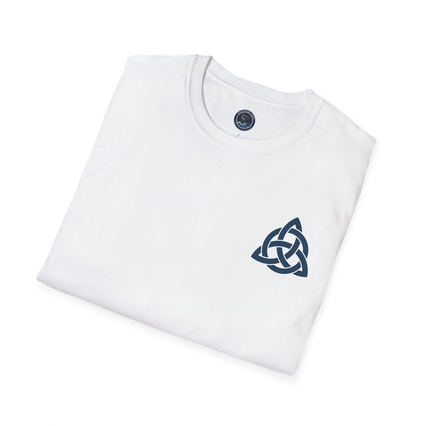 Blue Triquetra with Circle - Softstyle T-Shirt