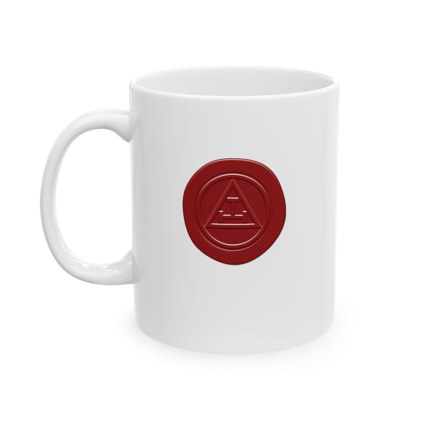 Red Wax Seal Royal Arch White Ceramic Mug (11oz, 15oz)