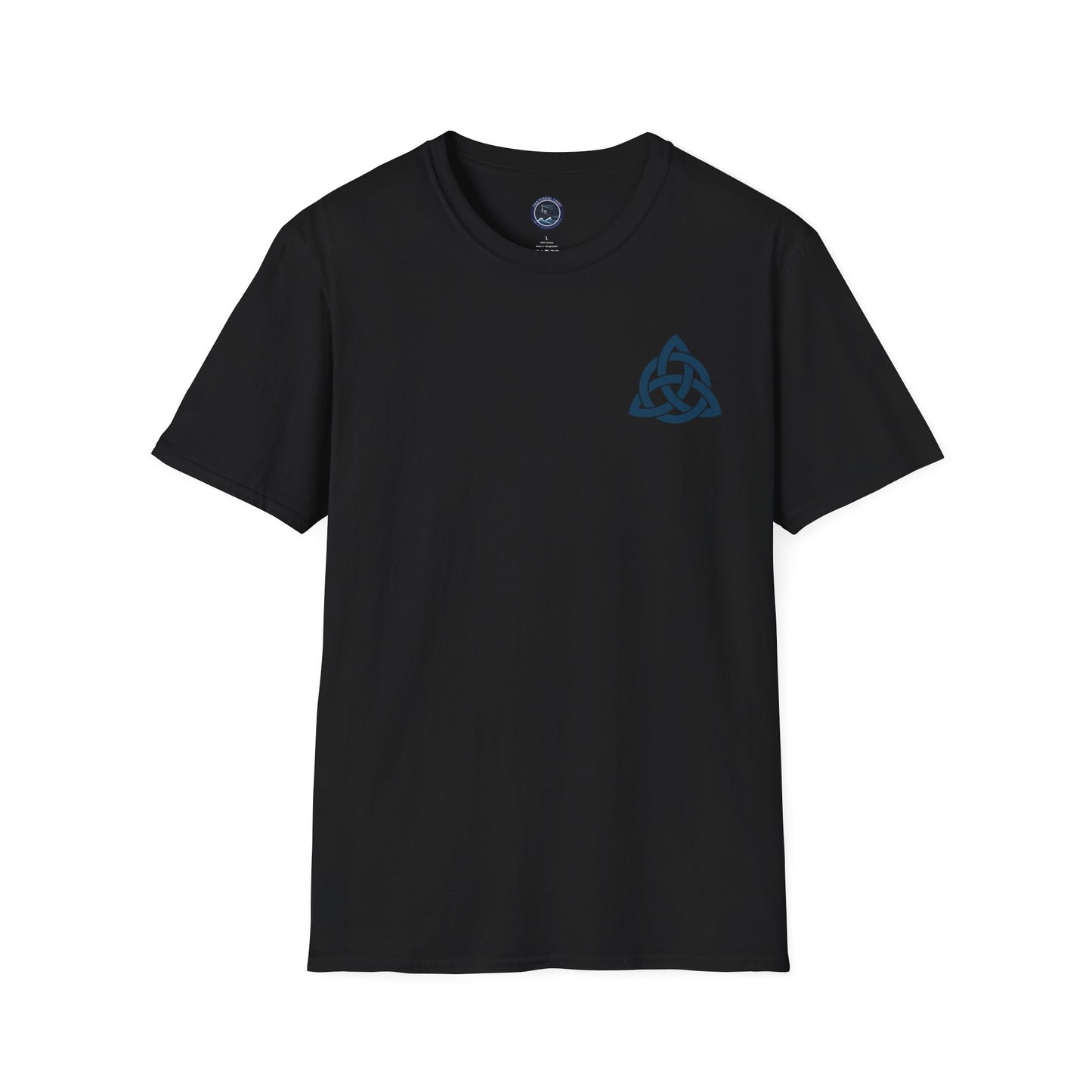 Blue Triquetra with Circle - Softstyle T-Shirt