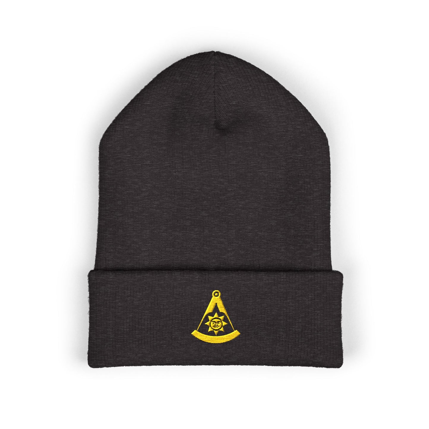 Past Master Embroidered Classic Cuffed Beanie - Smiling Sun