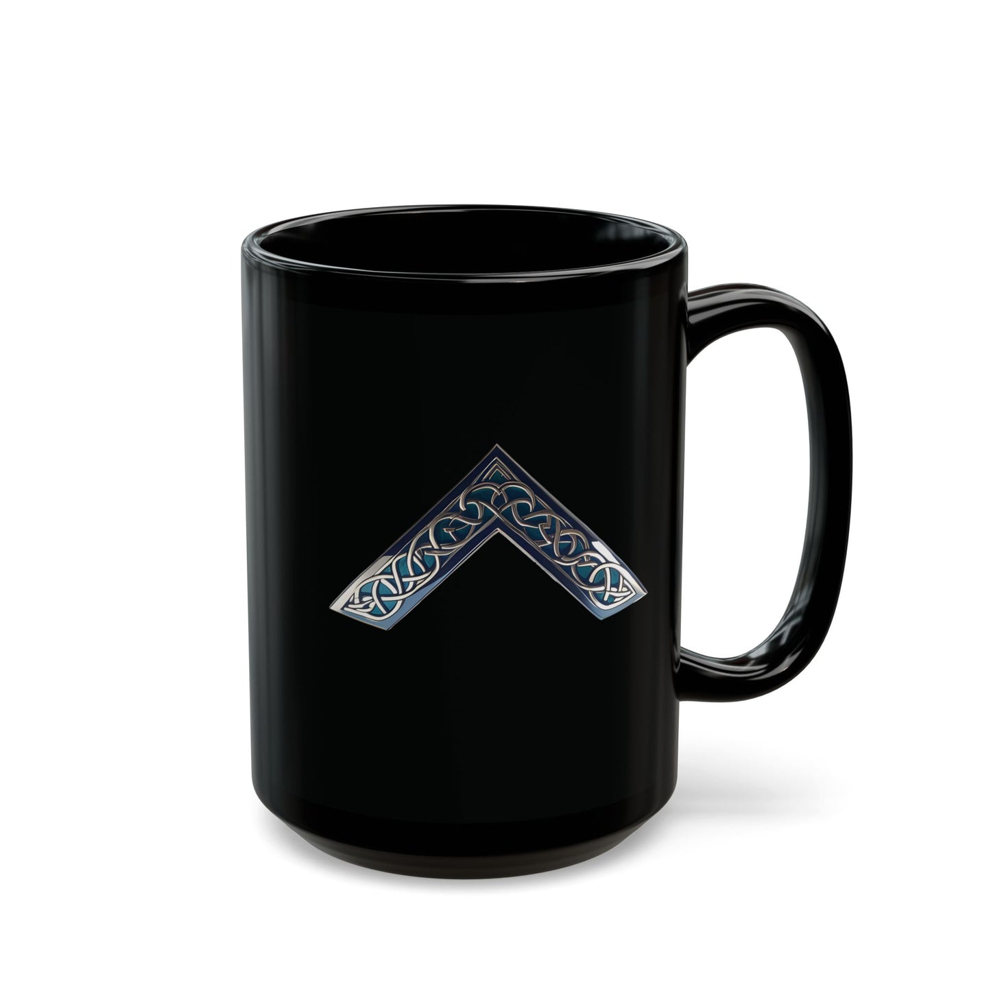 Two-Sided Worshipful Master Jewel Celtic Knot Black Coffee Mug (11oz, 15oz)