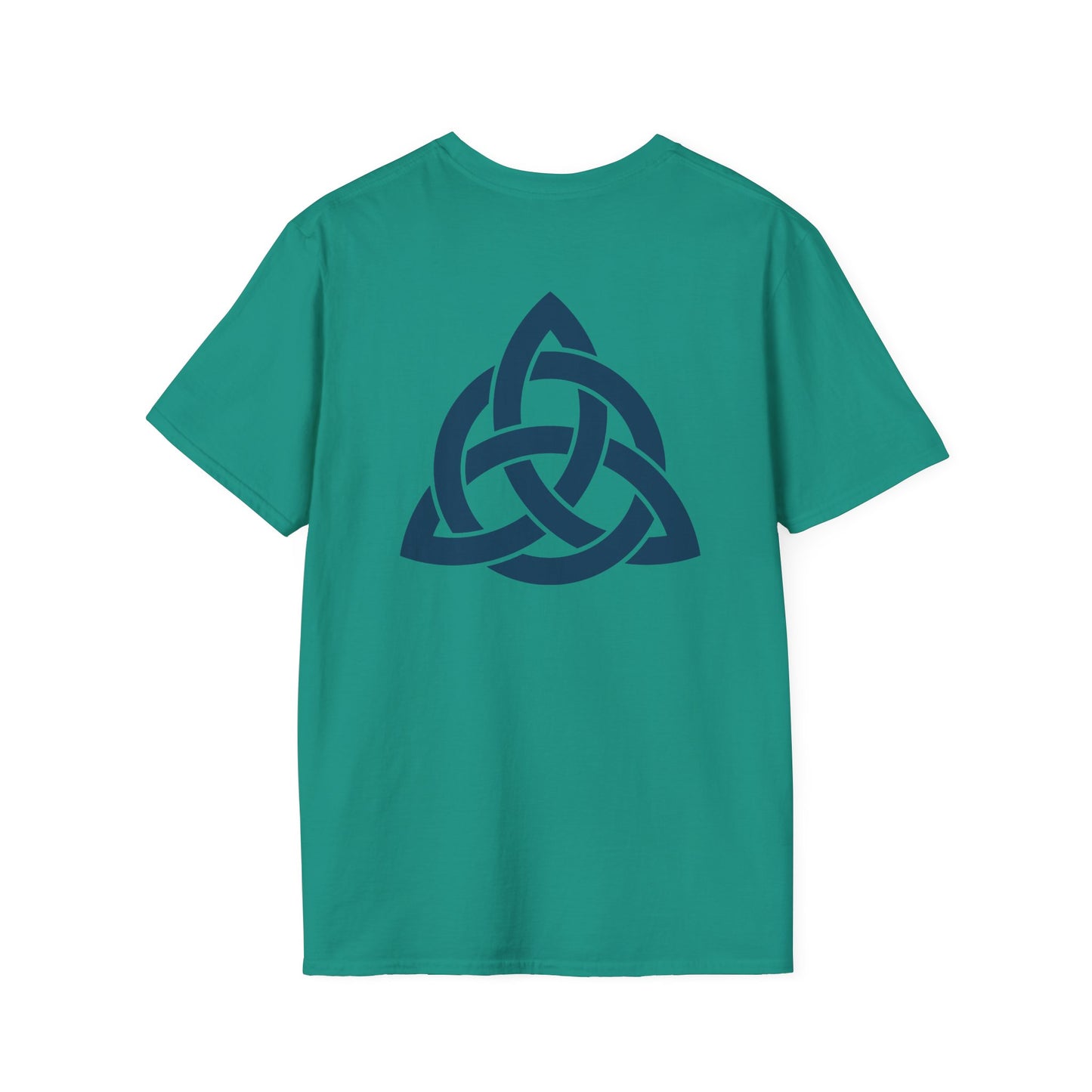 Blue Triquetra with Circle - Softstyle T-Shirt