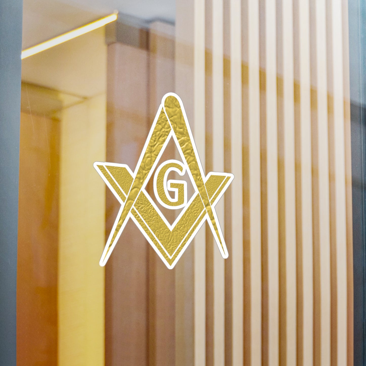 Simple Square and Compass Kiss-Cut Vinyl Decal - Gold Leaf