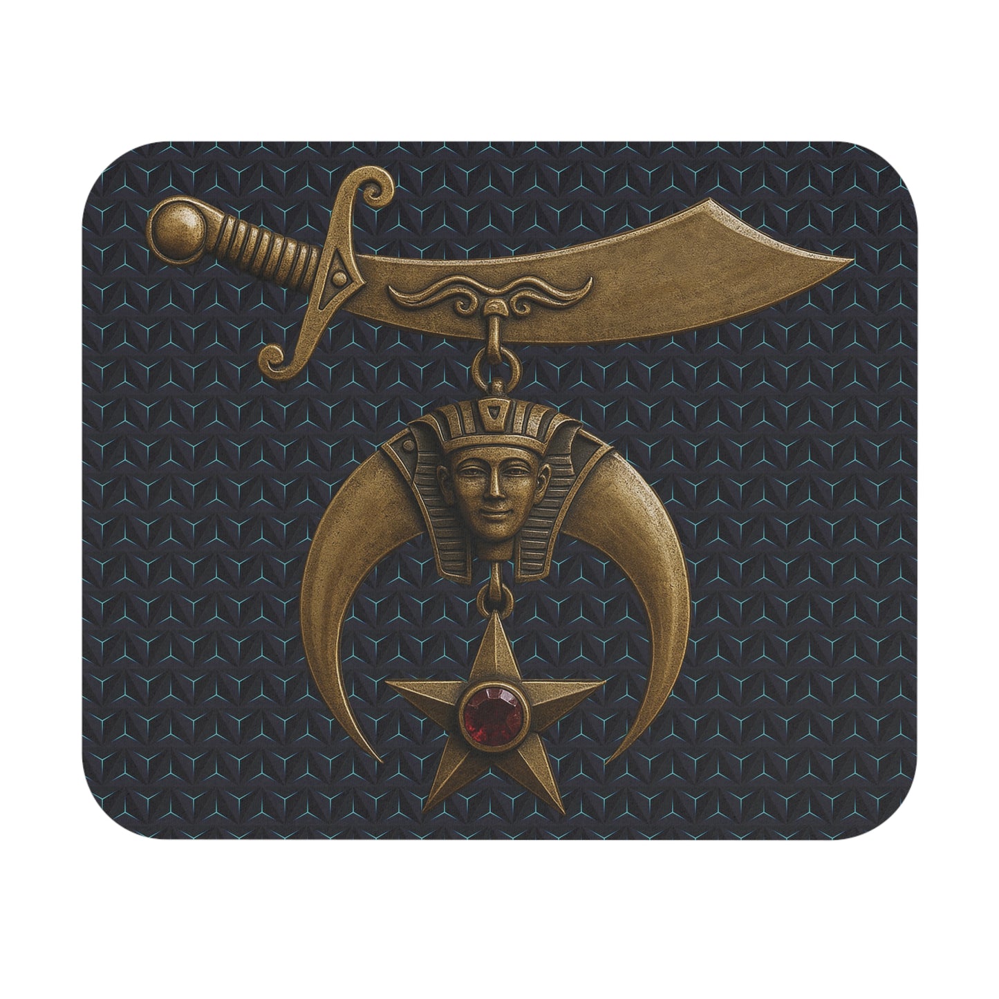 Shriners Mouse Pad (Rectangle) with Geometric Pattern