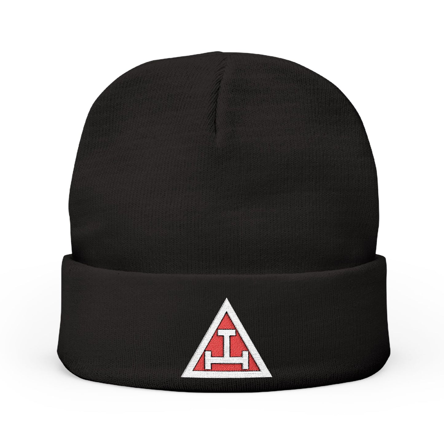 Royal Arch Embroidered Knit Beanie - White and Red Emblem
