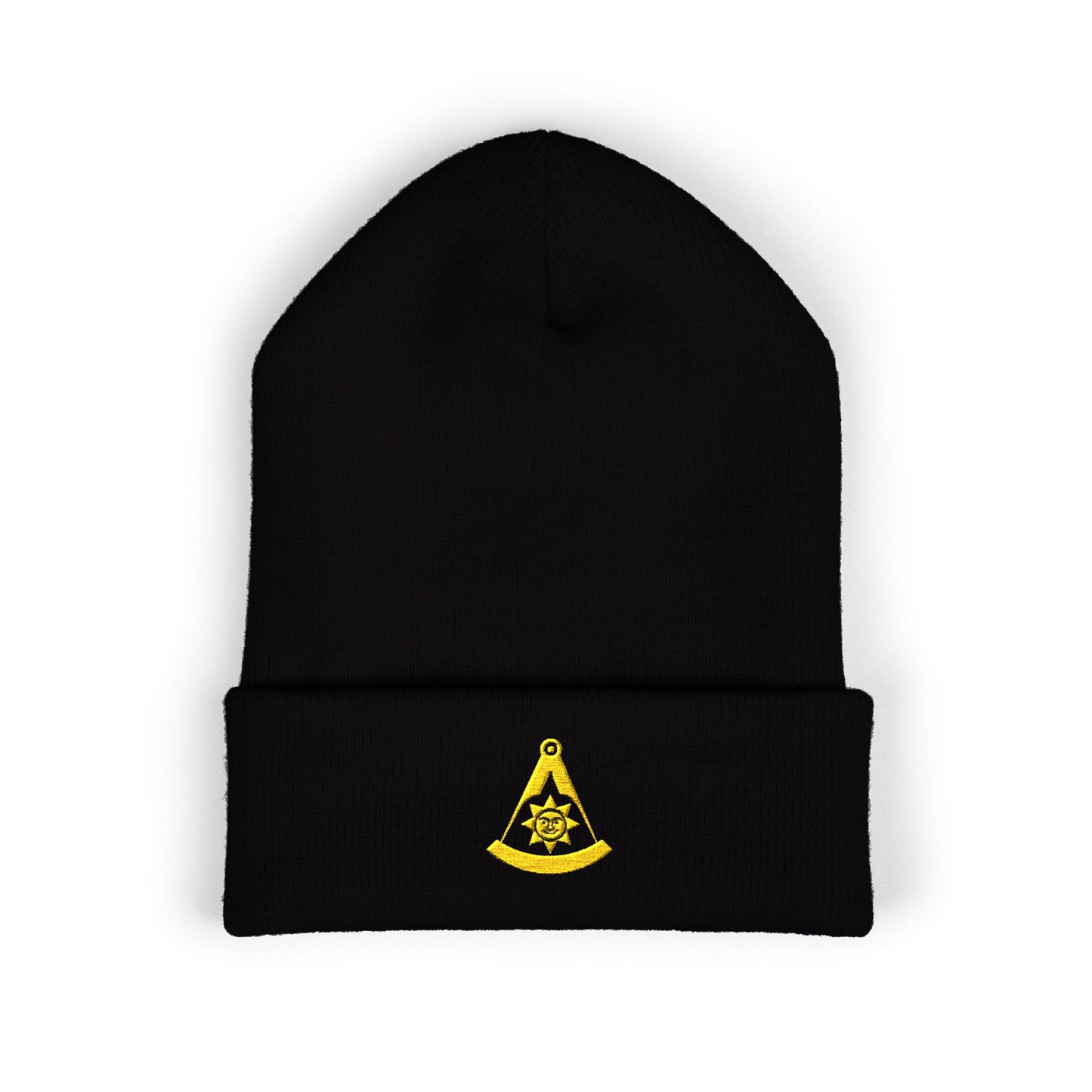 Past Master Embroidered Classic Cuffed Beanie - Smiling Sun