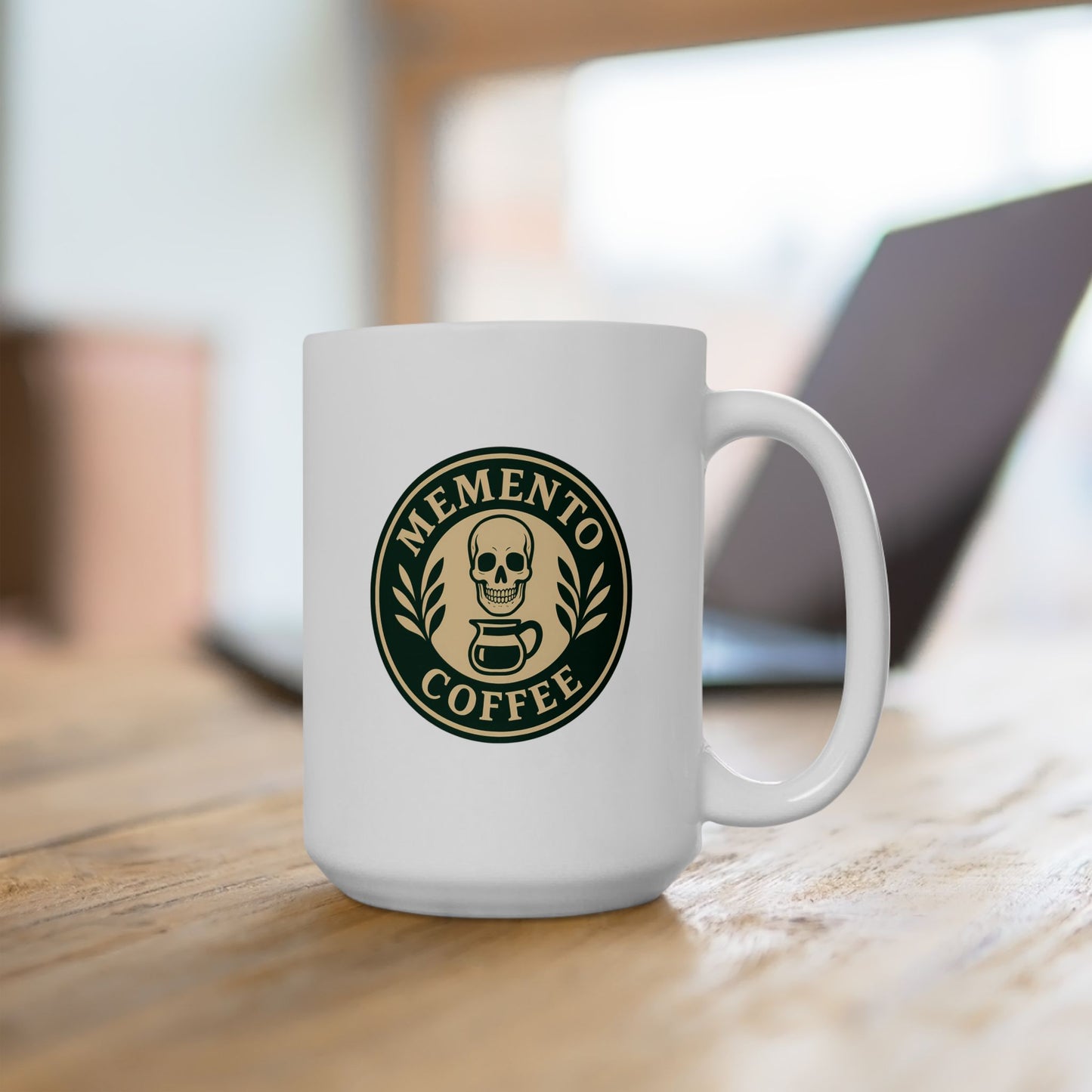 "Memento Coffee" Ceramic Mug - Acacia (Green/Tan)