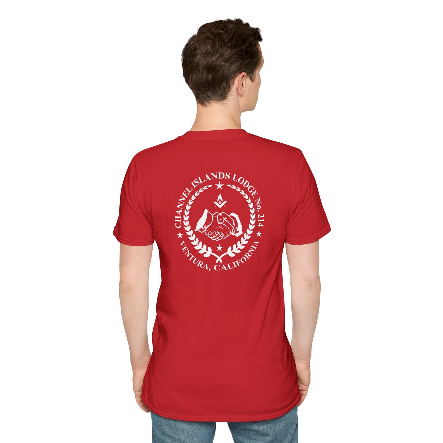 Past Master Jewel Softstyle T-Shirt - Gold (Channel Islands Lodge)