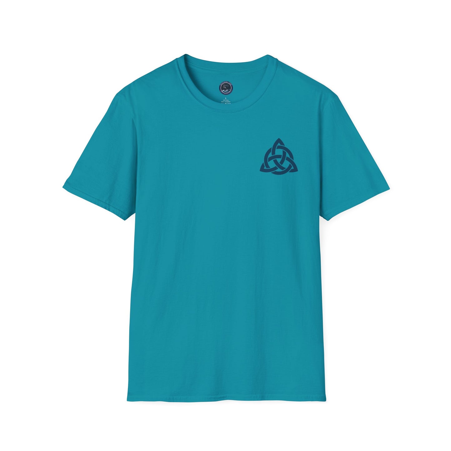 Blue Triquetra with Circle - Softstyle T-Shirt