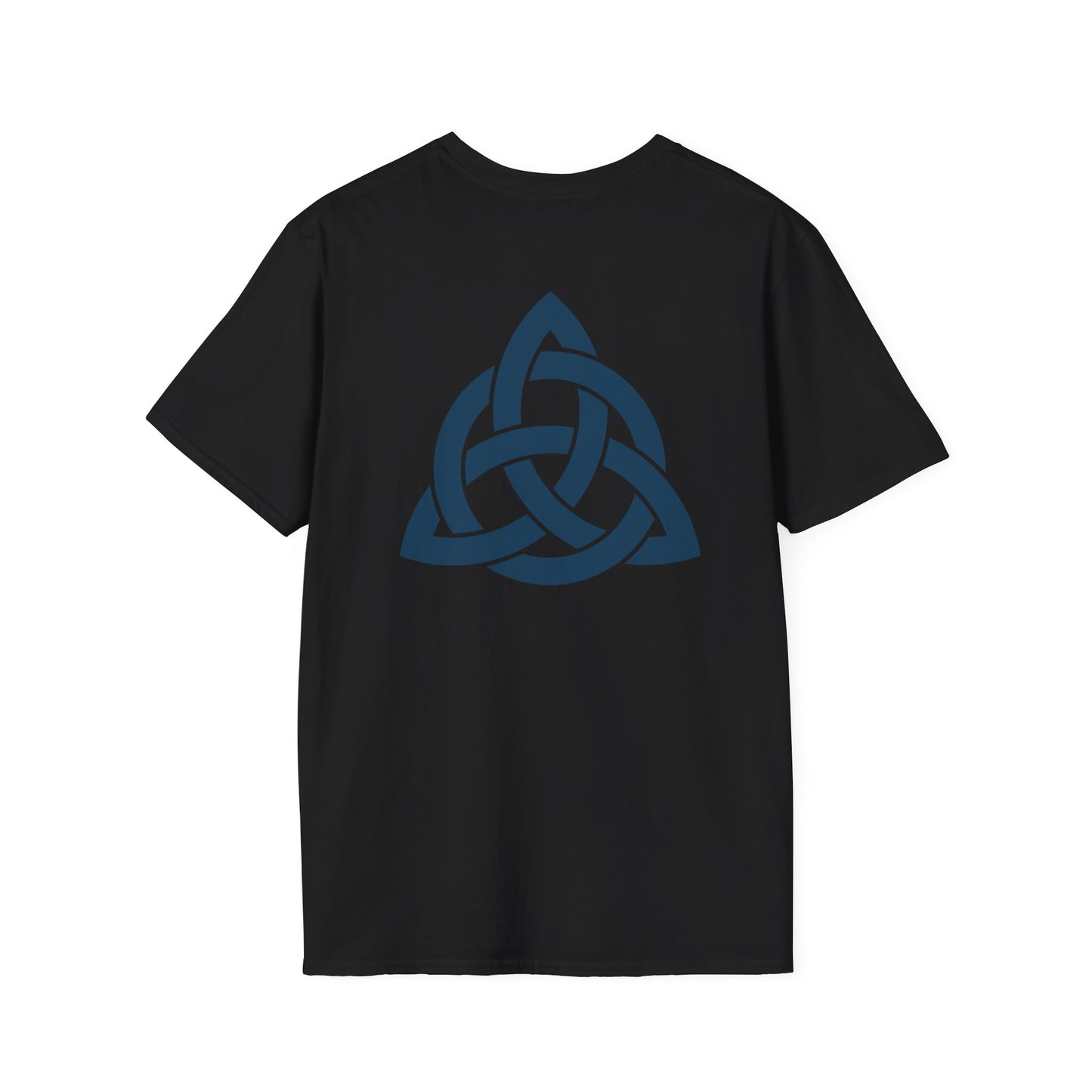 Blue Triquetra with Circle - Softstyle T-Shirt