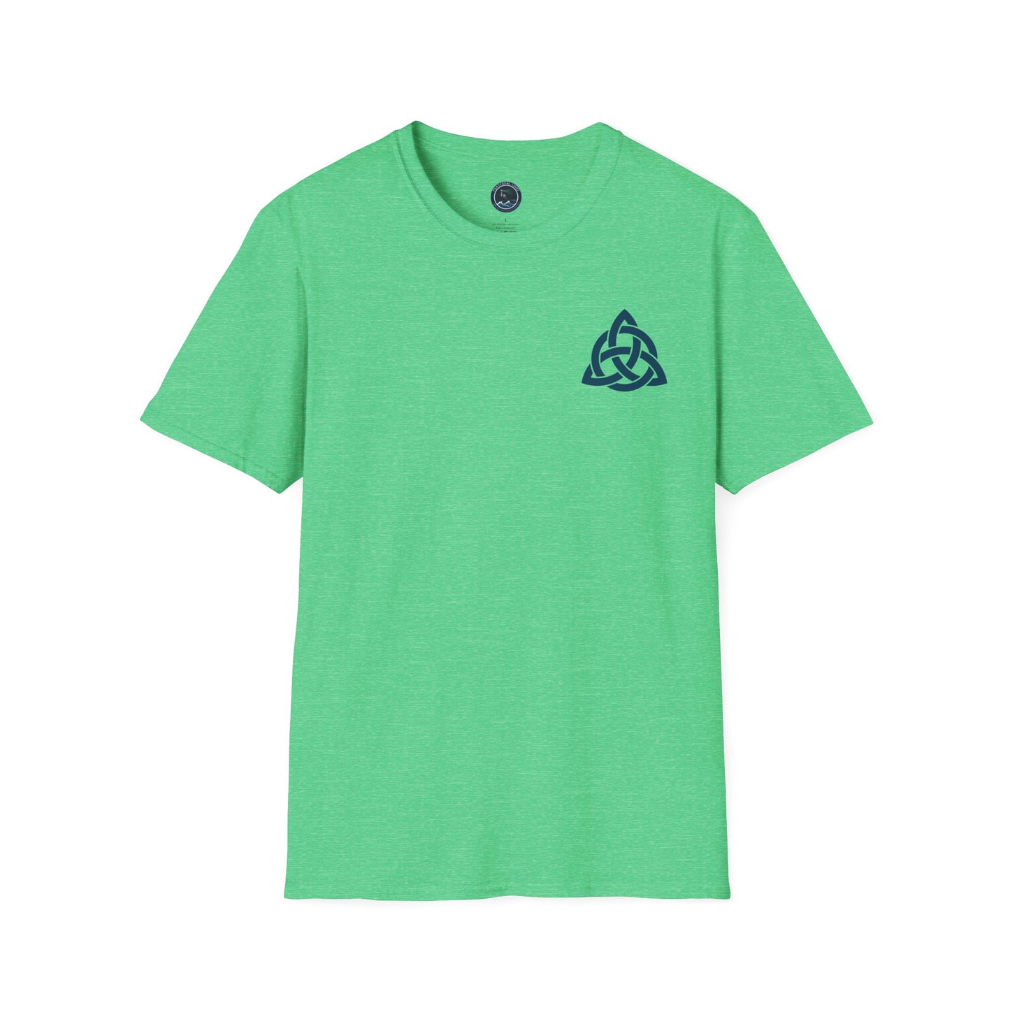 Blue Triquetra with Circle - Softstyle T-Shirt