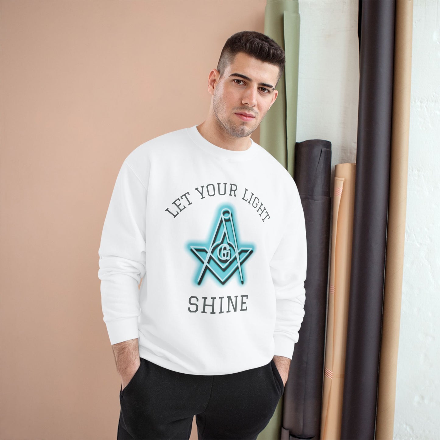 Neon Let Your Light Shine Champion Sweatshirt - Custom Colors