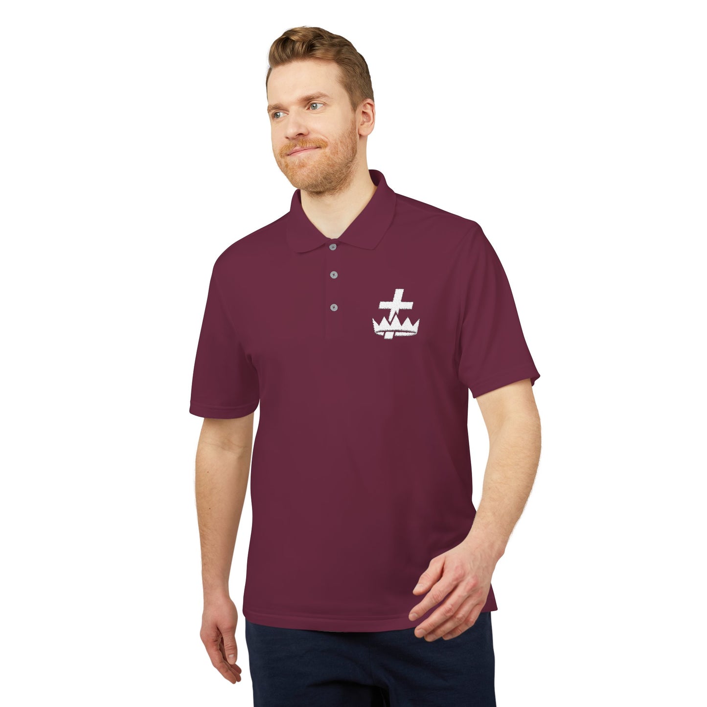 Knights Templar adidas Performance Polo - White Logo