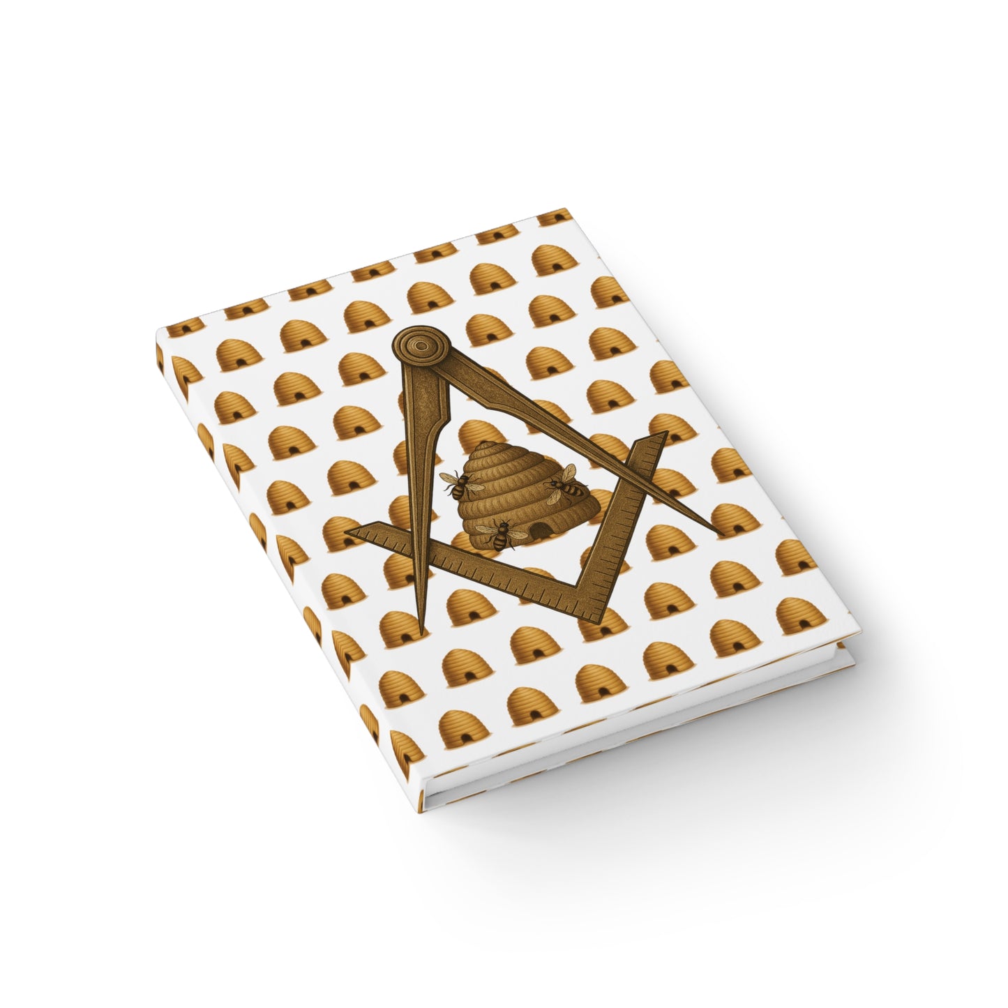 Beehive Square and Compass Patterned Journal - Ruled Line