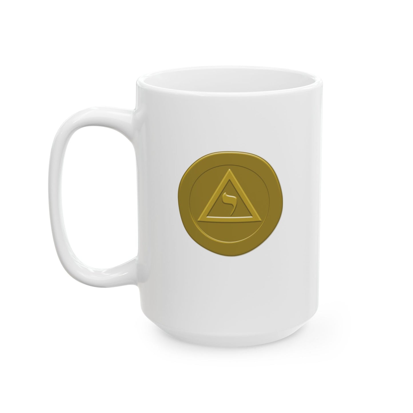 Two-Sided Perfect Elu Gold Wax Seal White Ceramic Coffee Mug (11oz, 15oz)