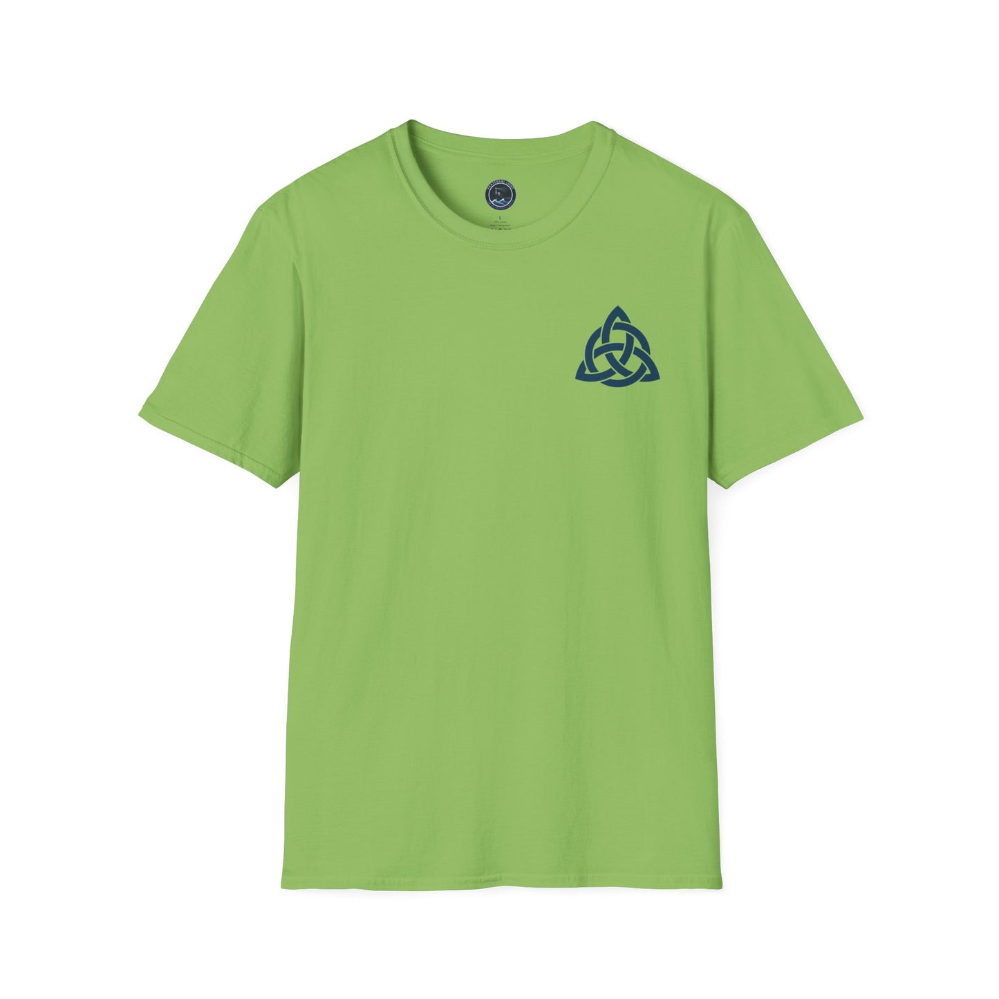 Blue Triquetra with Circle - Softstyle T-Shirt