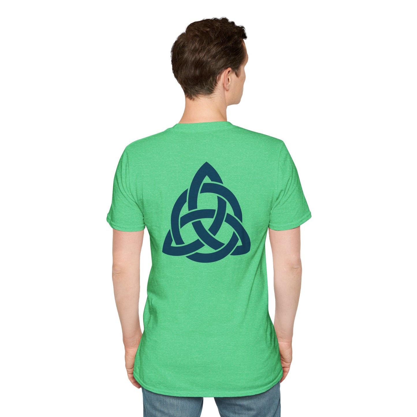 Blue Triquetra with Circle - Softstyle T-Shirt