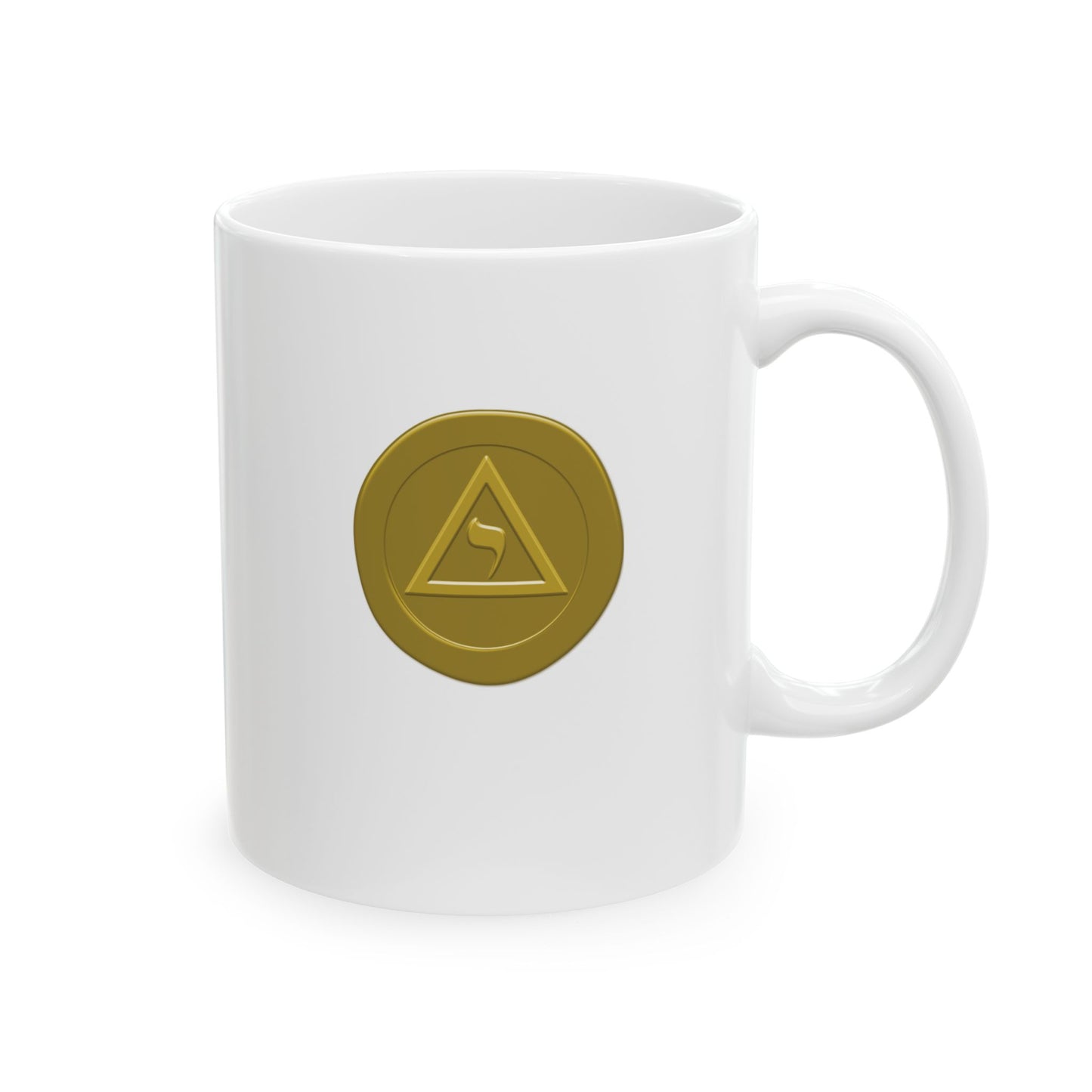 Two-Sided Perfect Elu Gold Wax Seal White Ceramic Coffee Mug (11oz, 15oz)
