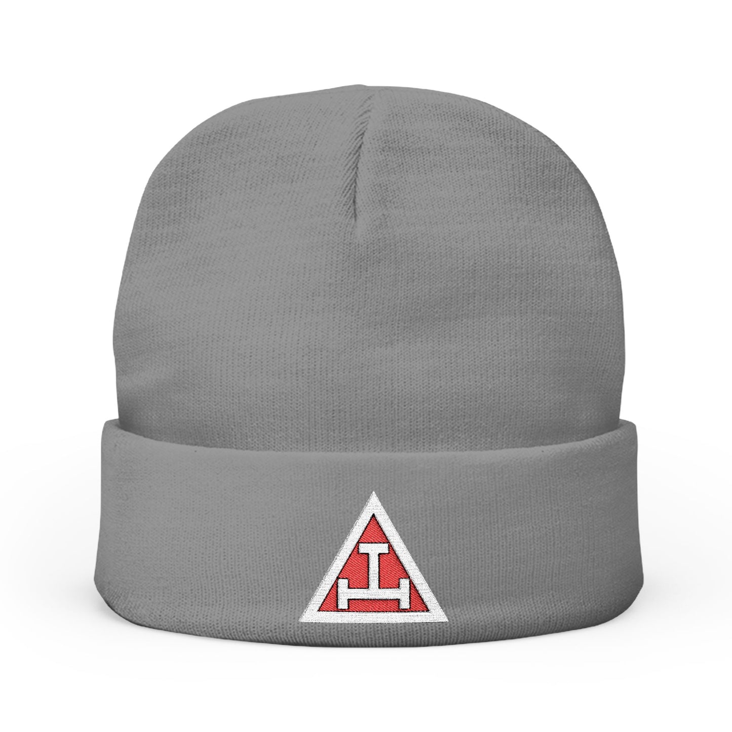 Royal Arch Embroidered Knit Beanie - White and Red Emblem