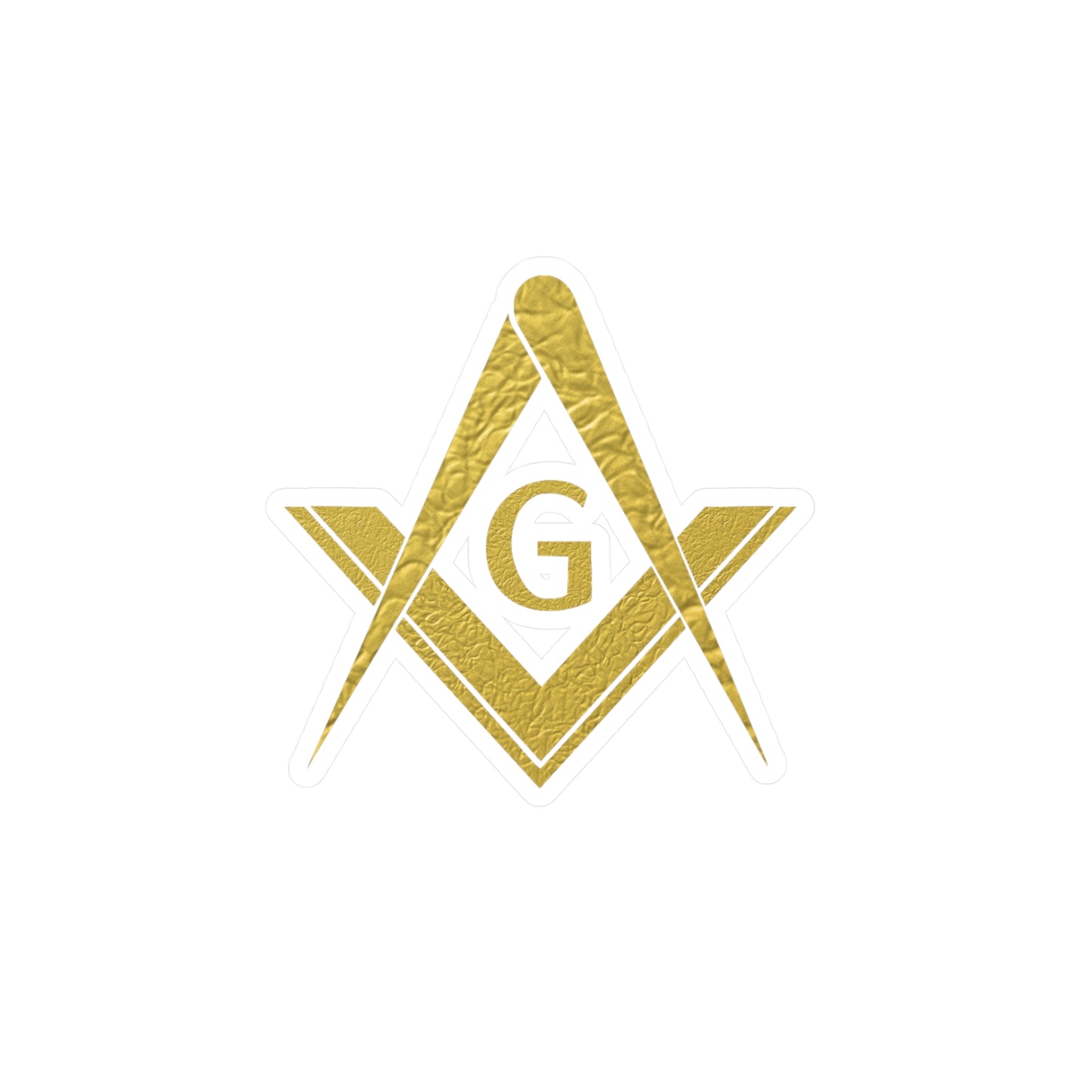 Simple Square and Compass Kiss-Cut Vinyl Decal - Gold Leaf