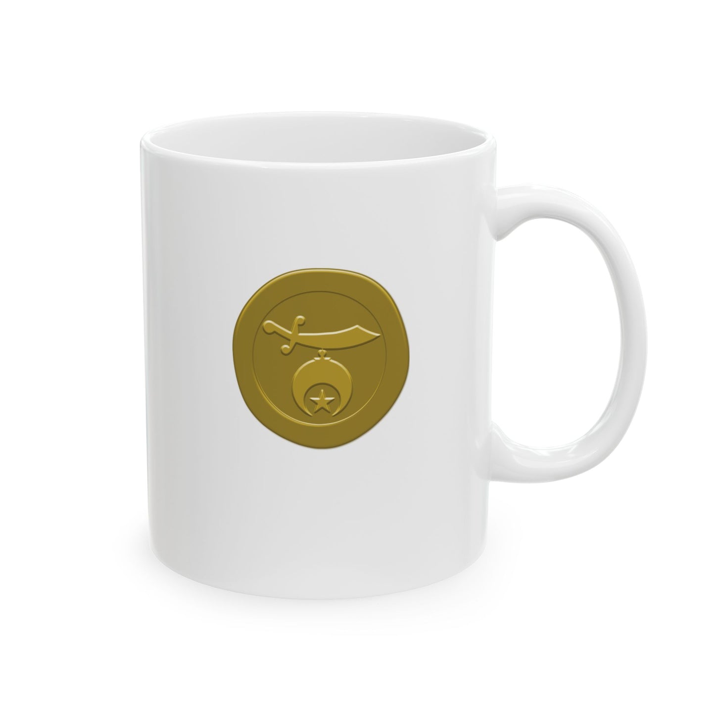 Custom Color Wax Seal Shriners White Ceramic Coffee Mug (11oz, 15oz)