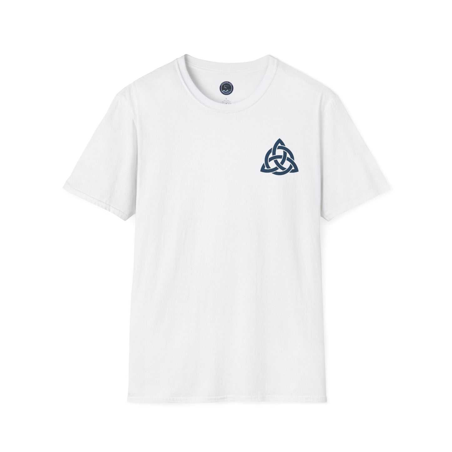 Blue Triquetra with Circle - Softstyle T-Shirt