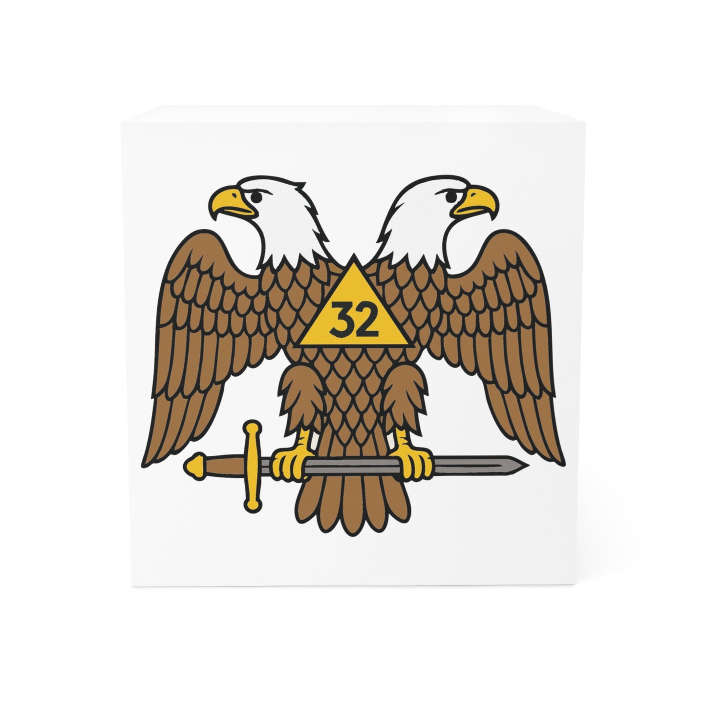 Scottish Rite Two-Headed Eagle Illustration 4-sided Note Cube