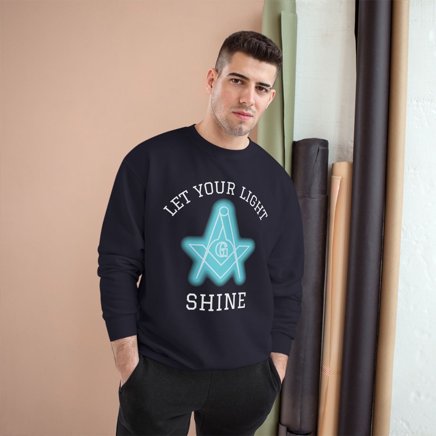 Neon Let Your Light Shine Champion Sweatshirt - Custom Colors