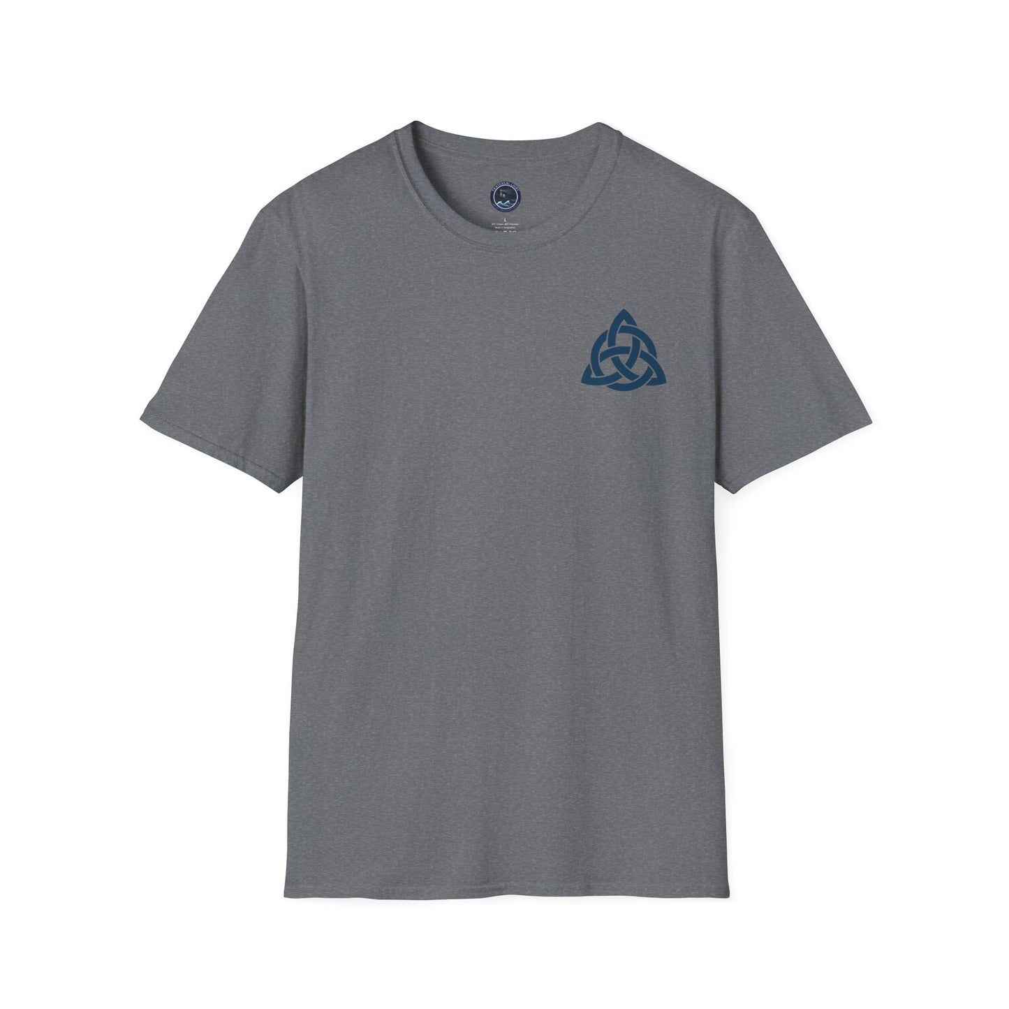 Blue Triquetra with Circle - Softstyle T-Shirt