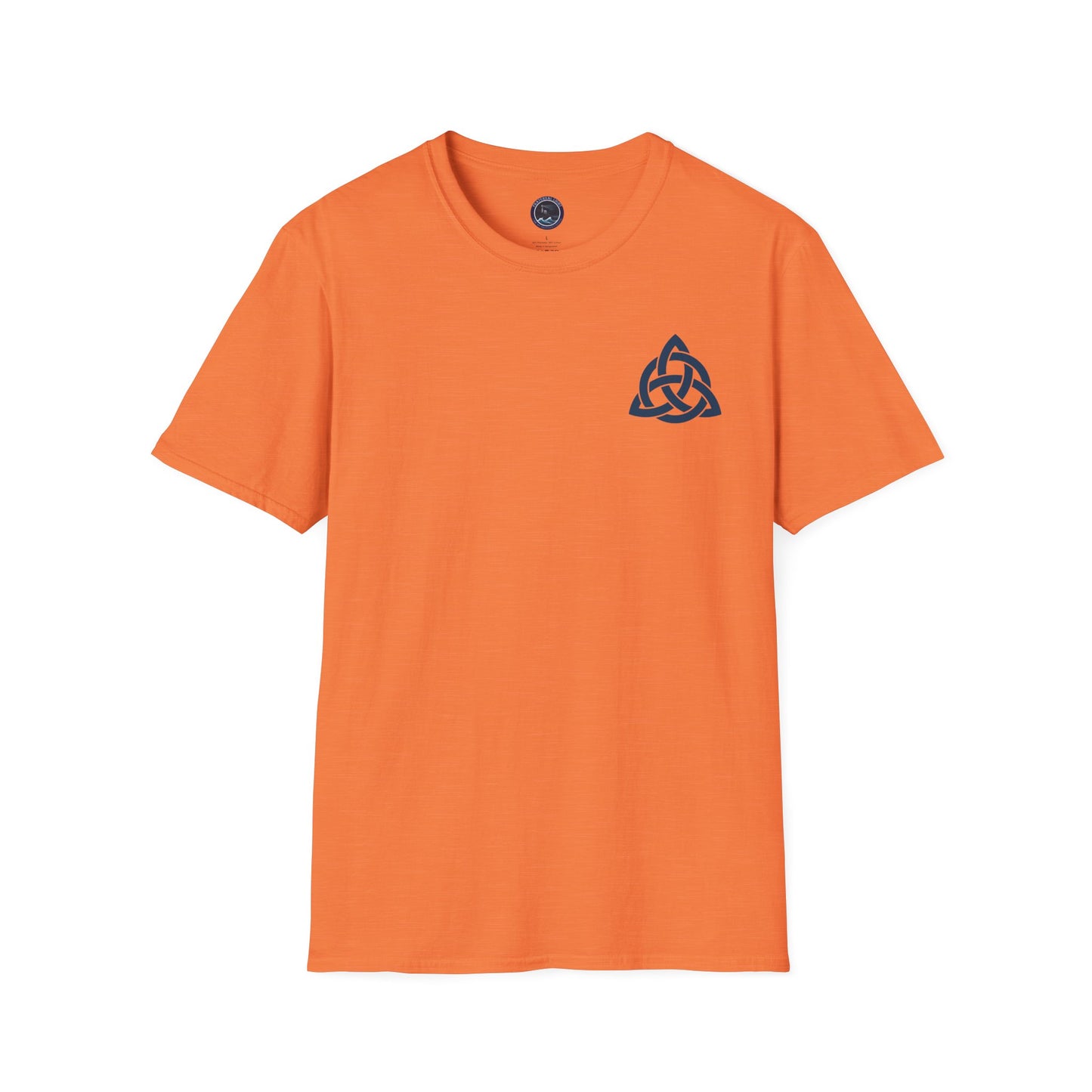 Blue Triquetra with Circle - Softstyle T-Shirt