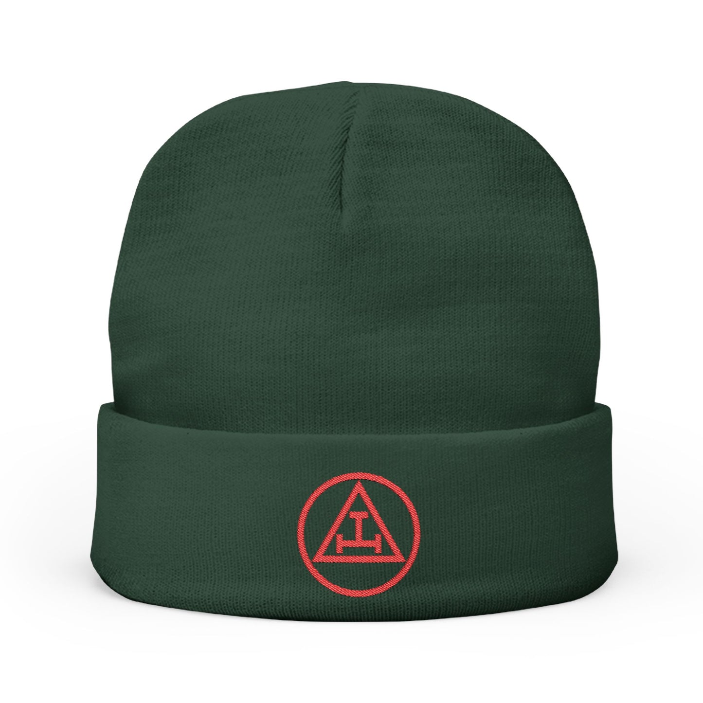 Royal Arch Encircled Triple Tau - Embroidered Knit Beanie