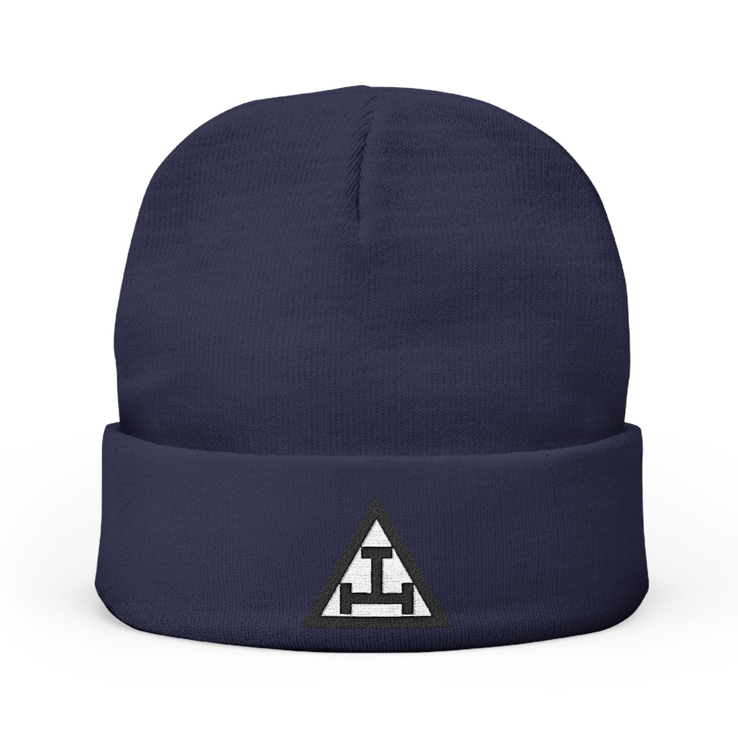 Royal Arch Embroidered Knit Beanie - Black and White Emblem