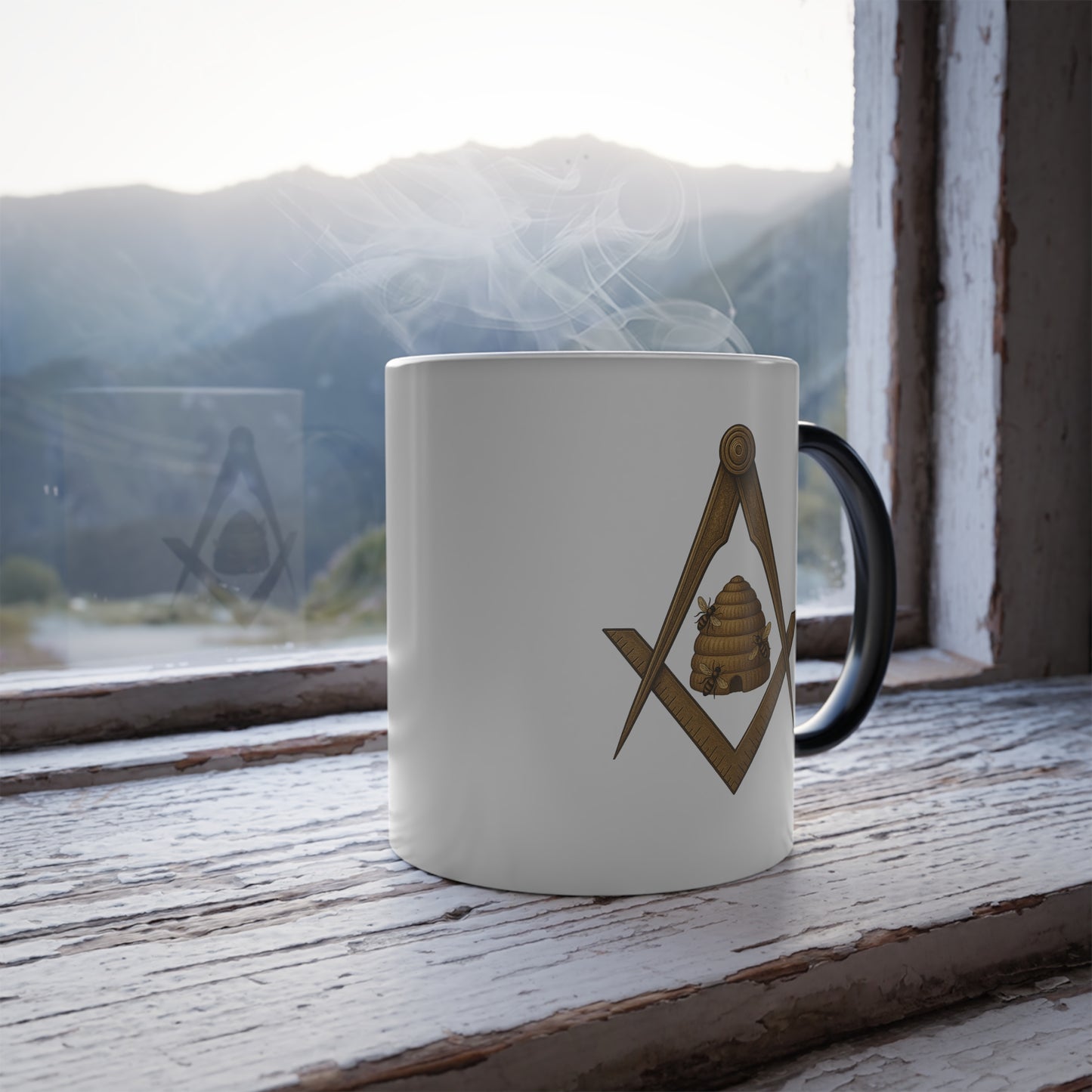 Beehive Square and Compass Color-Morphing Mug (11oz)