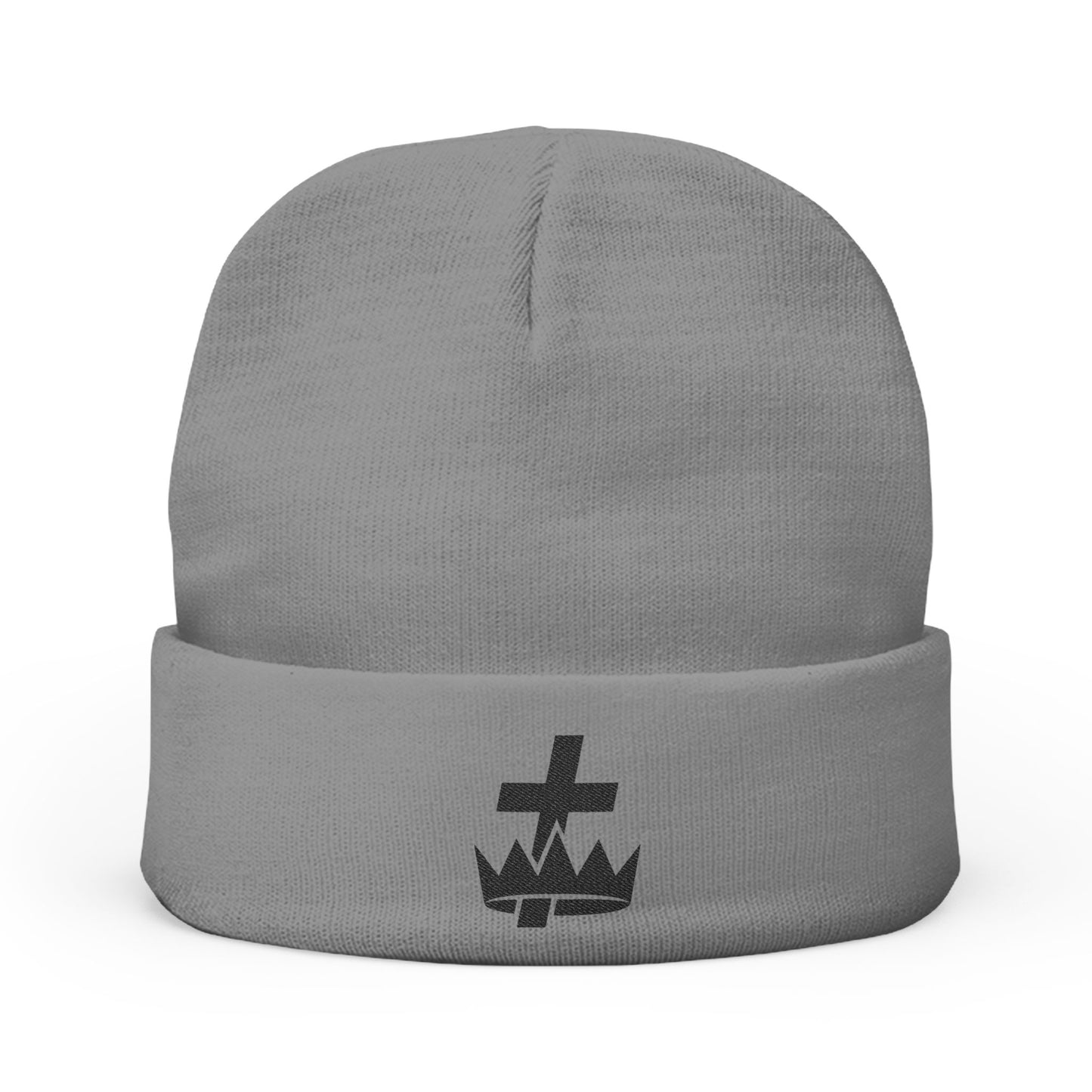 Knights Templar Embroidered Knit Beanie - Black Emblem