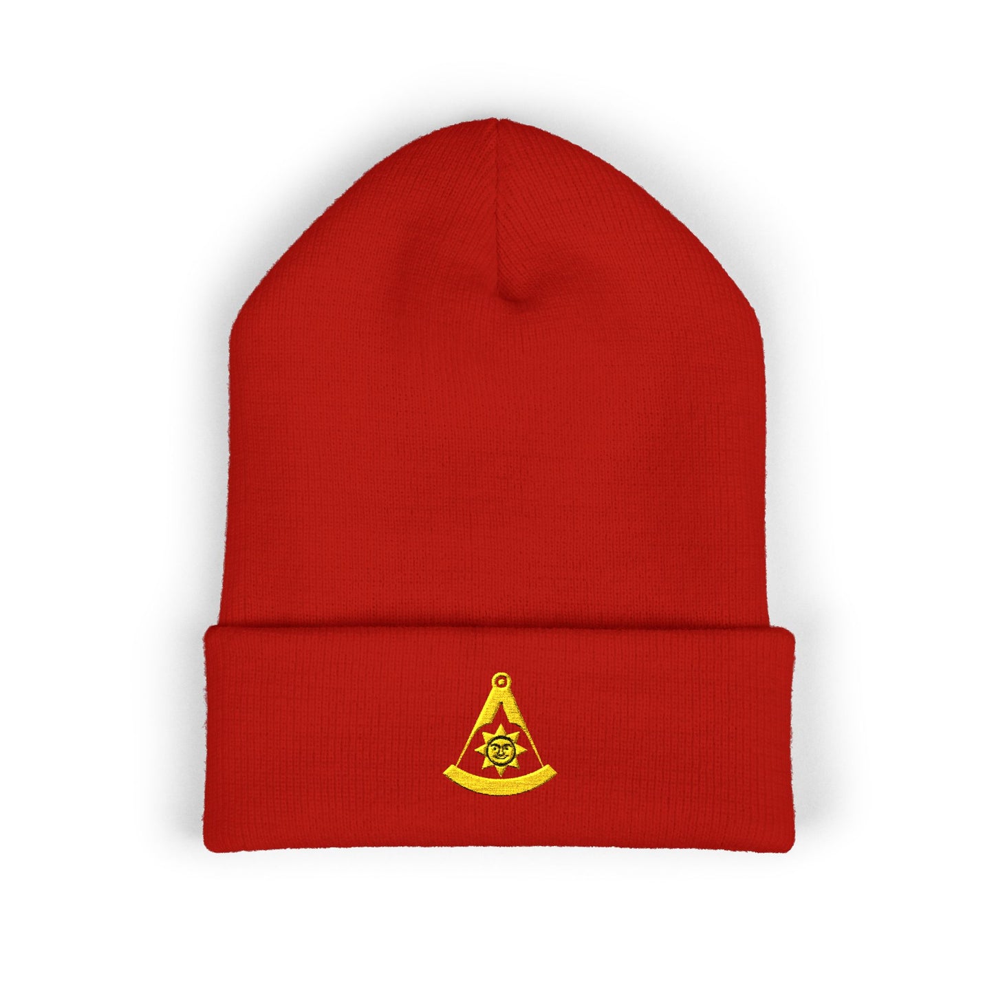 Past Master Embroidered Classic Cuffed Beanie - Smiling Sun