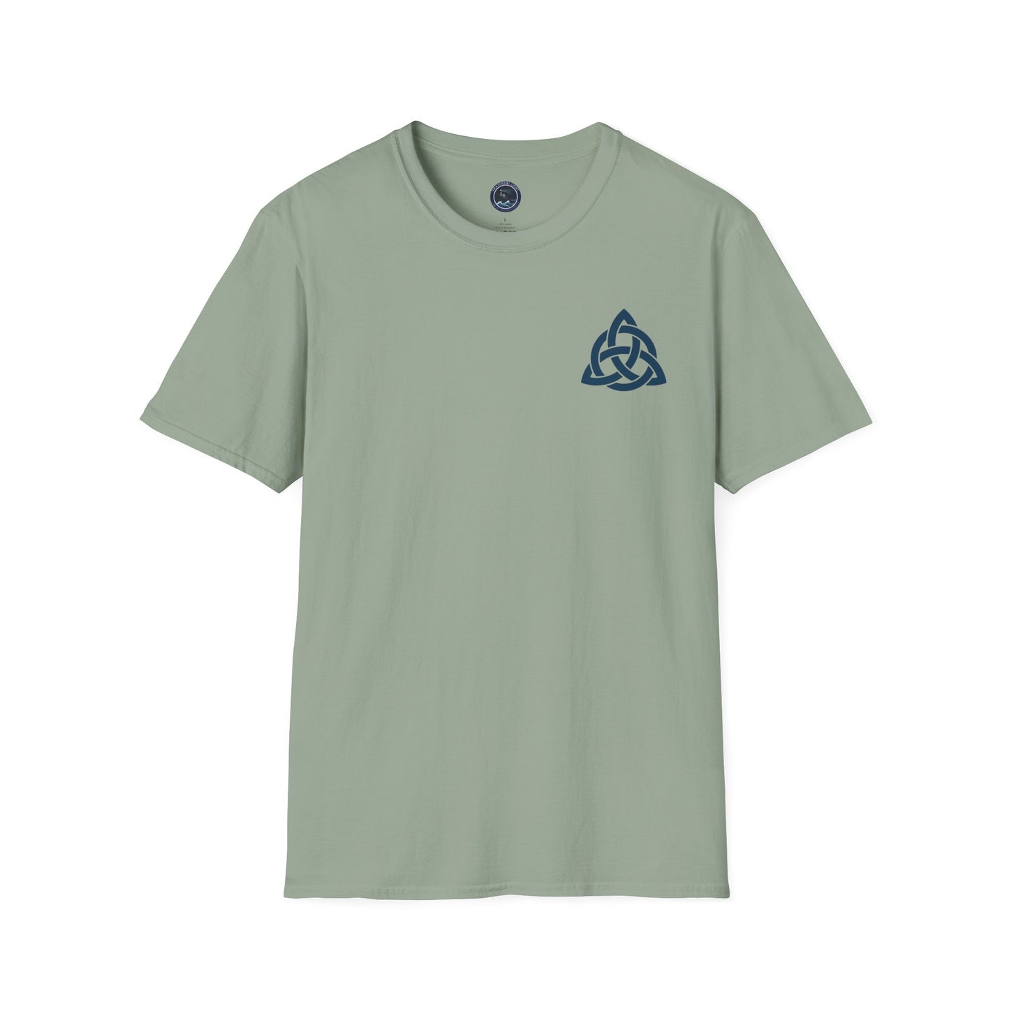 Blue Triquetra with Circle - Softstyle T-Shirt