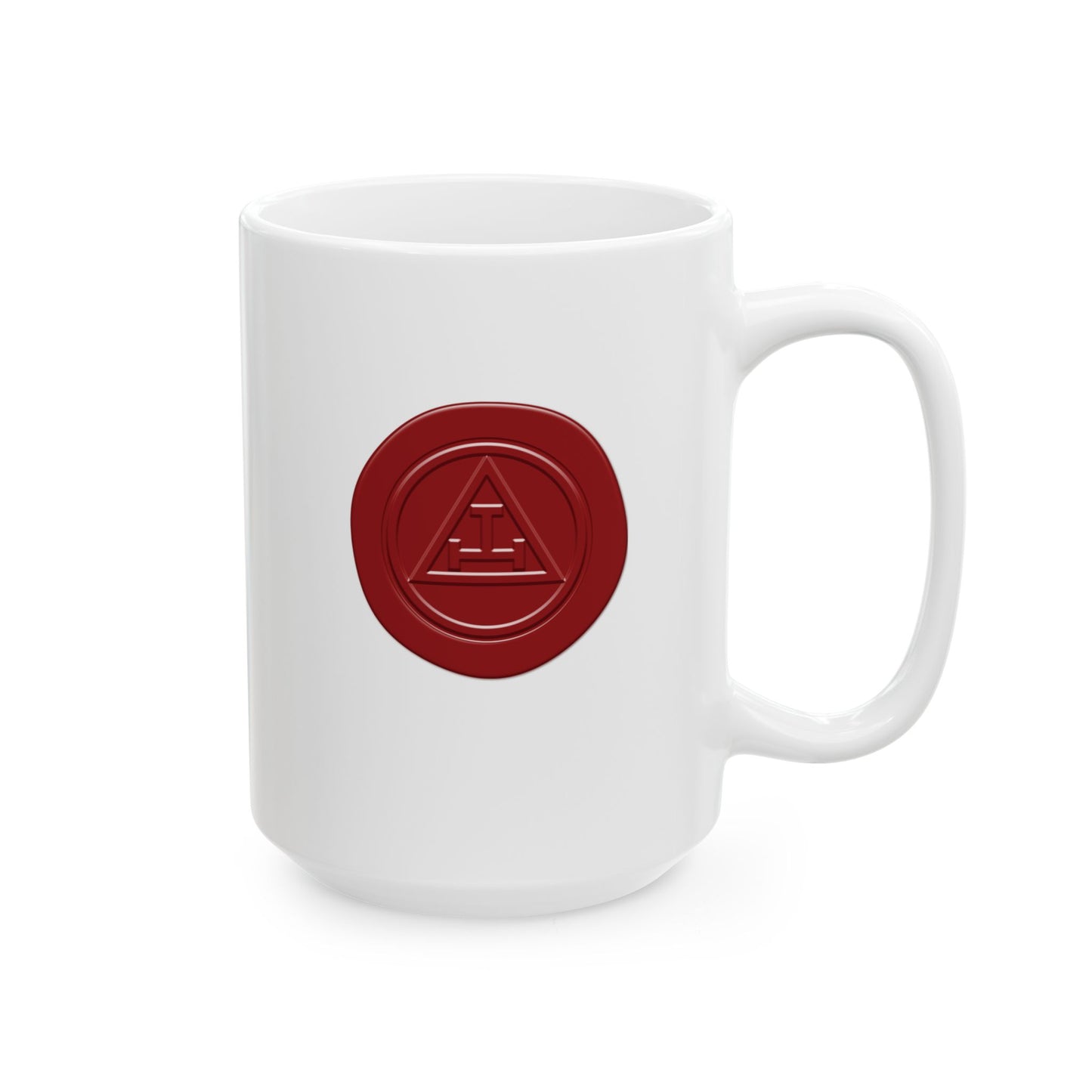 Red Wax Seal Royal Arch White Ceramic Mug (11oz, 15oz)