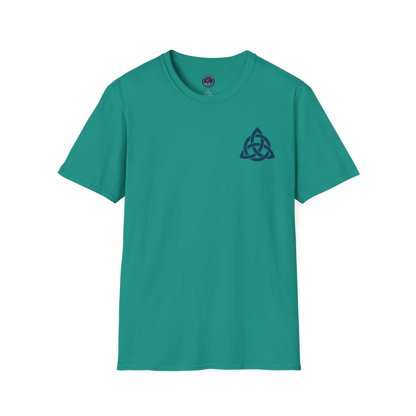 Blue Triquetra with Circle - Softstyle T-Shirt