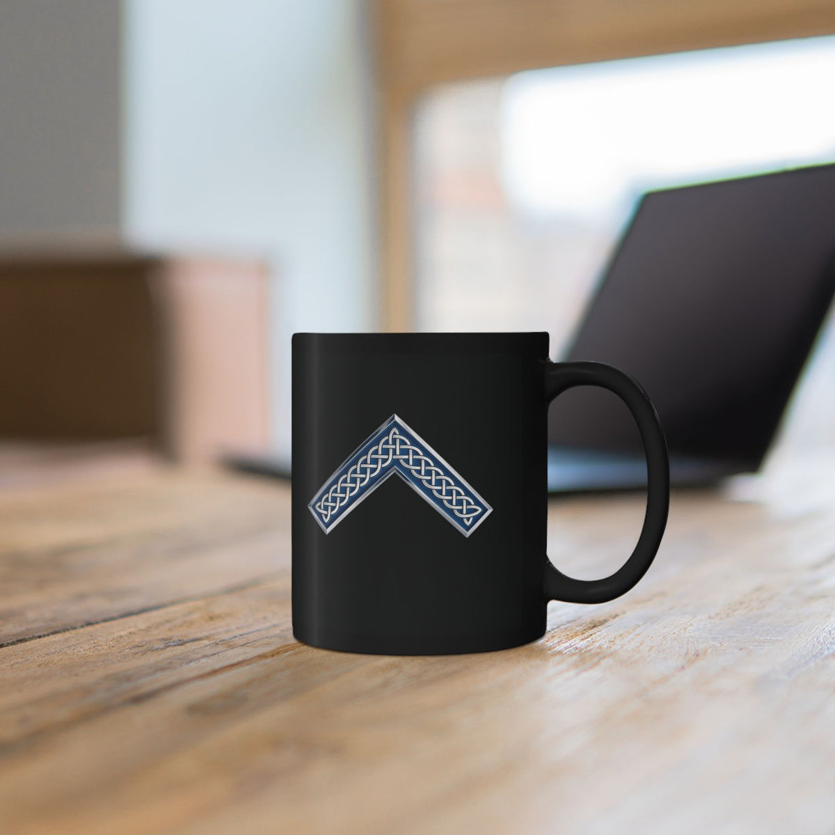 Two-Sided Worshipful Master Jewel Celtic Knot Black Coffee Mug (11oz, 15oz)