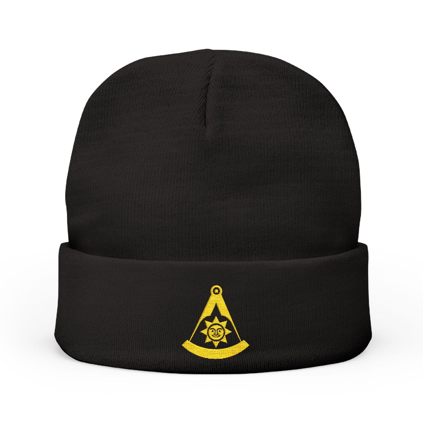 Past Master Embroidered Knit Beanie - Sun Smiling